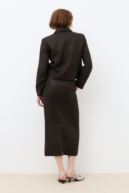 Veste Vgelin 100% lin marron fonc&eacute; femme