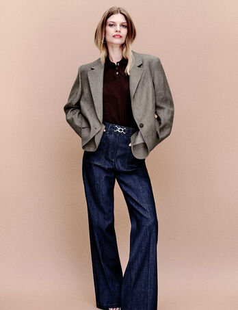 Cal&ccedil;as Poesie denim brut mulher