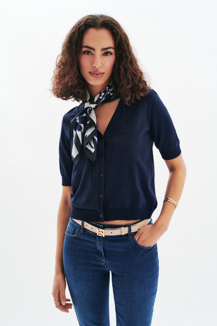 Foulard Laetitia 100% seta nero donna