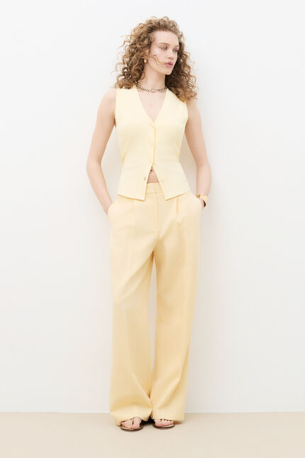 Pantalon Pacha2 jaune pastel femme
