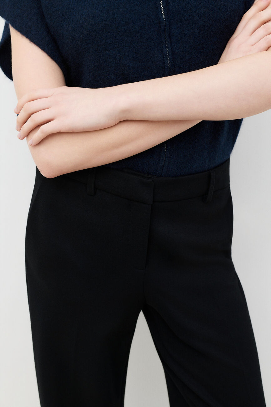 Pantaloni plea nero donna