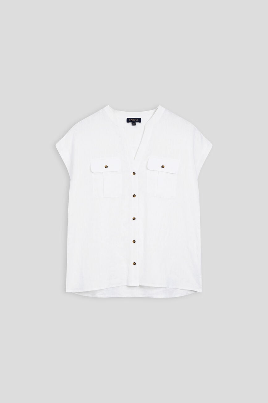 Chemise gina 100% lin blanc femme