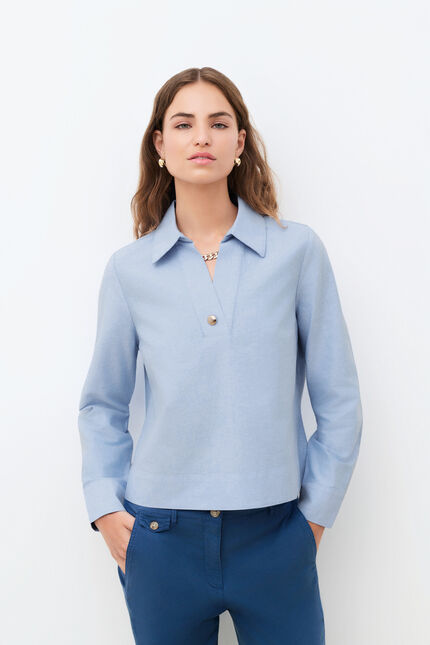 Chemise Clodia bleu pastel femme