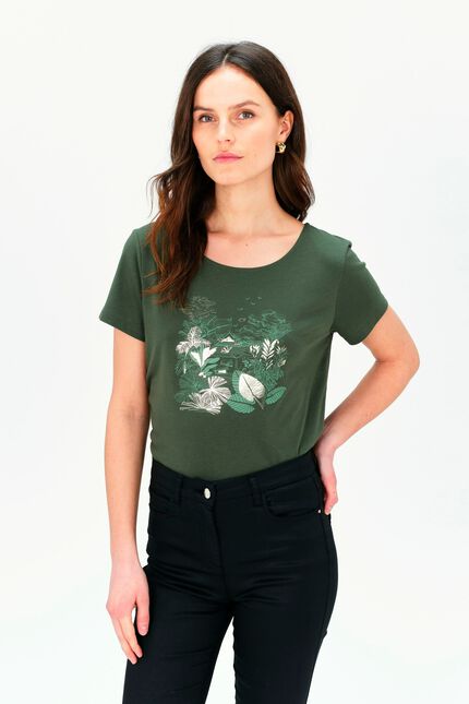 T-shirt toutes &agrave; l'&eacute;cole taxime house vert kaki femme