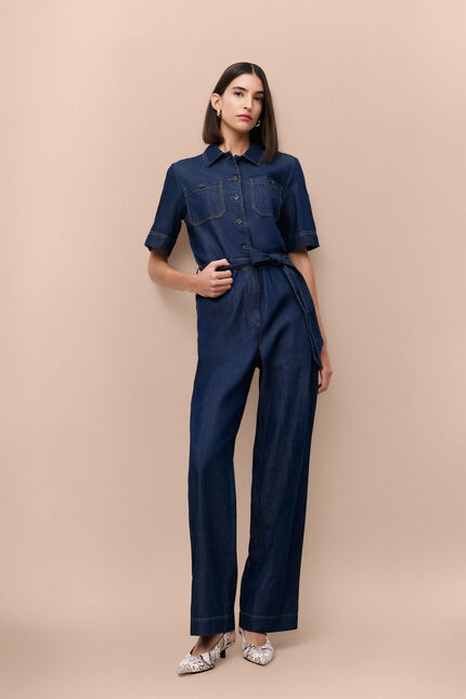 Combinaison Capu denim double stone femme