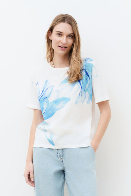Camiseta Tim-Mom azul-marinho mulher