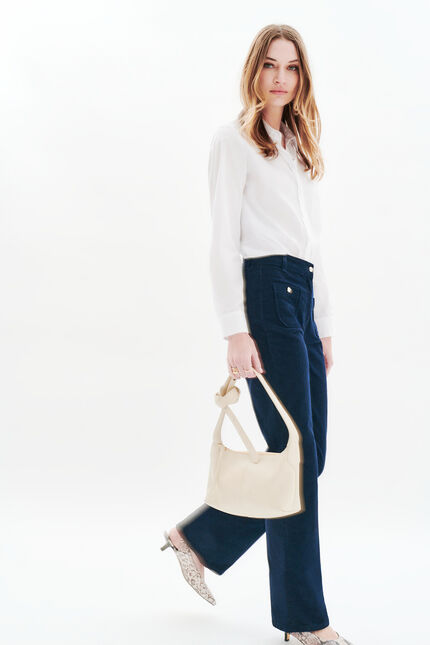Pantalon pelley bleu marine femme