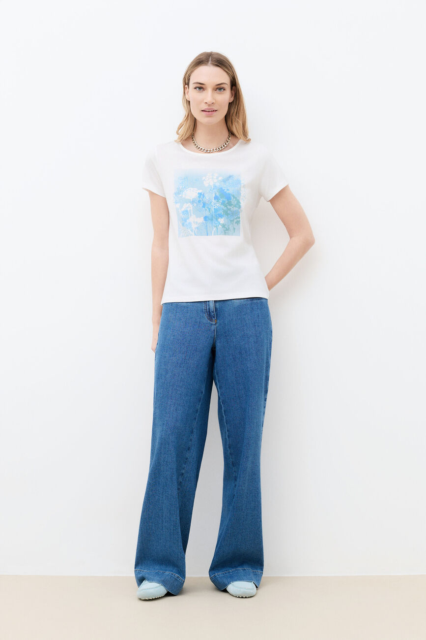 T-shirt All to School Taxime Gypso blue-grey woman
