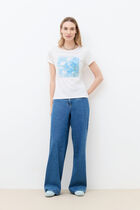 T-shirt All to School Taxime Gypso blue-grey woman