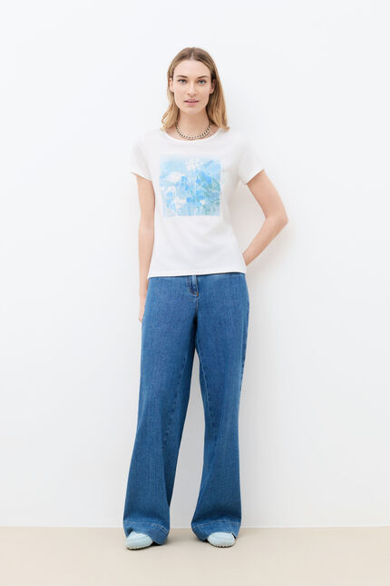 T-shirt Toutes &agrave; l'&eacute;cole Taxime Gypso bleu gris femme