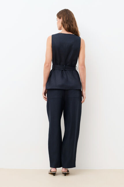 Veste Verdure 100% lin bleu marine femme