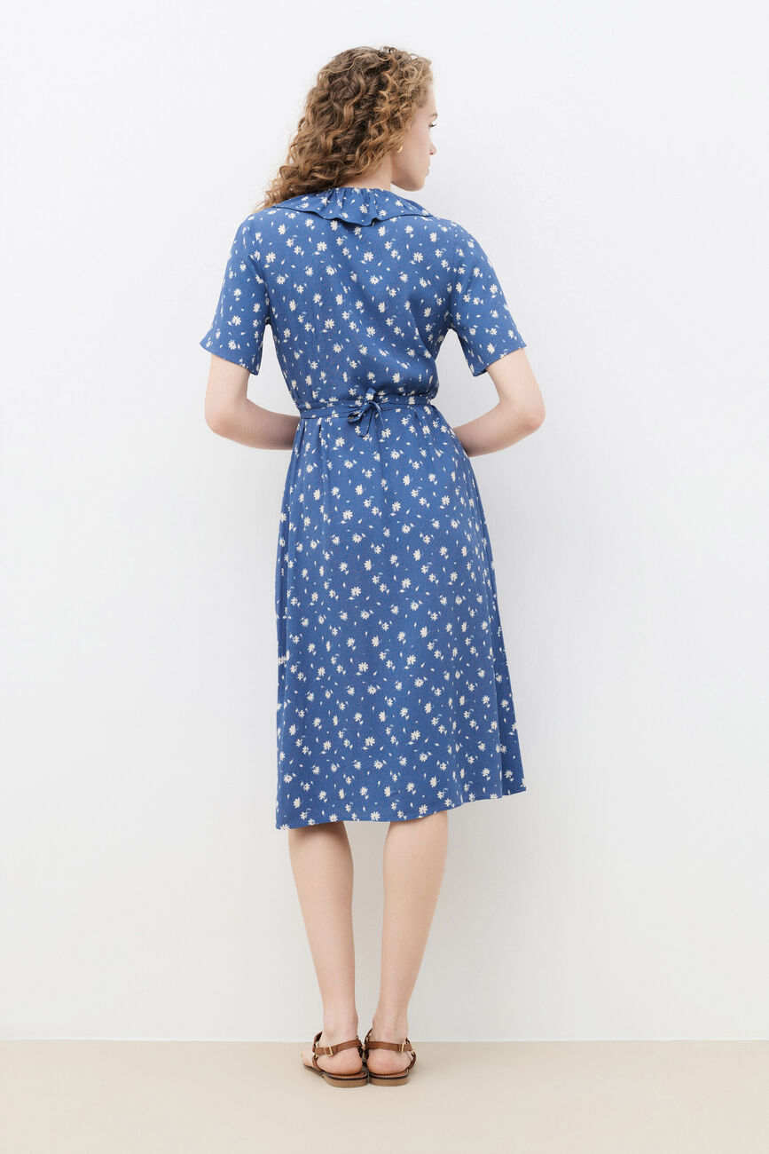Vestido Rlilie azul mulher