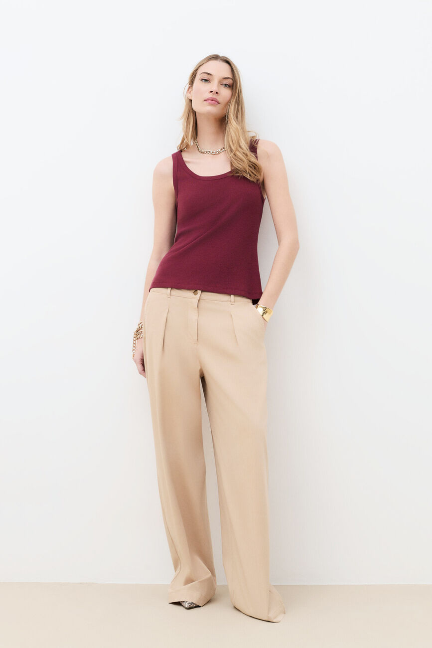 T-shirt Taby bordeaux femme