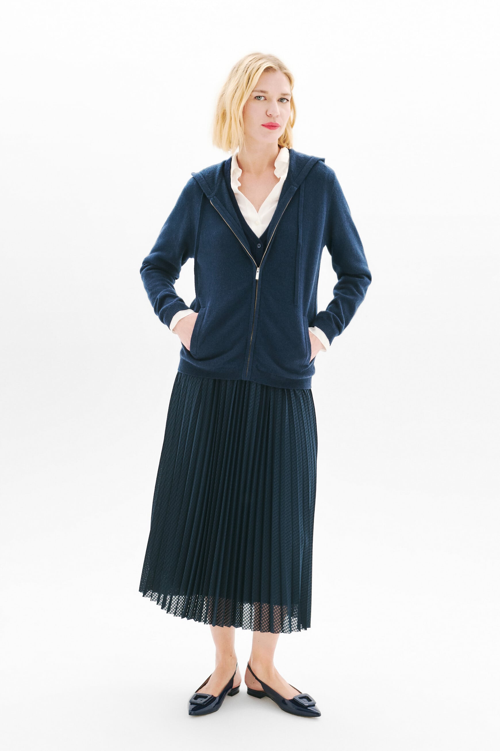 Chaleco basila azul marino mujer