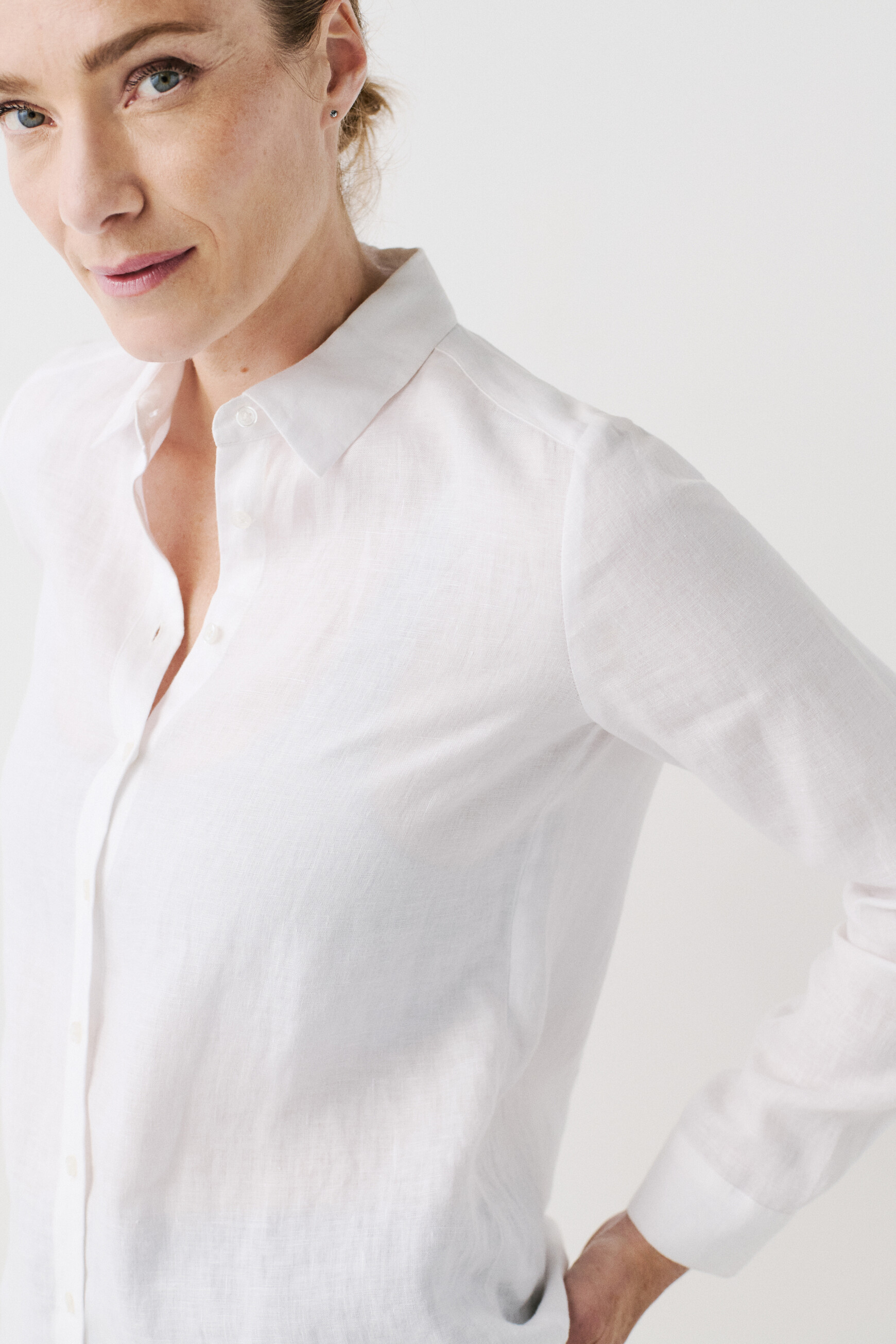 chemise brenda 100% lin blanc femme