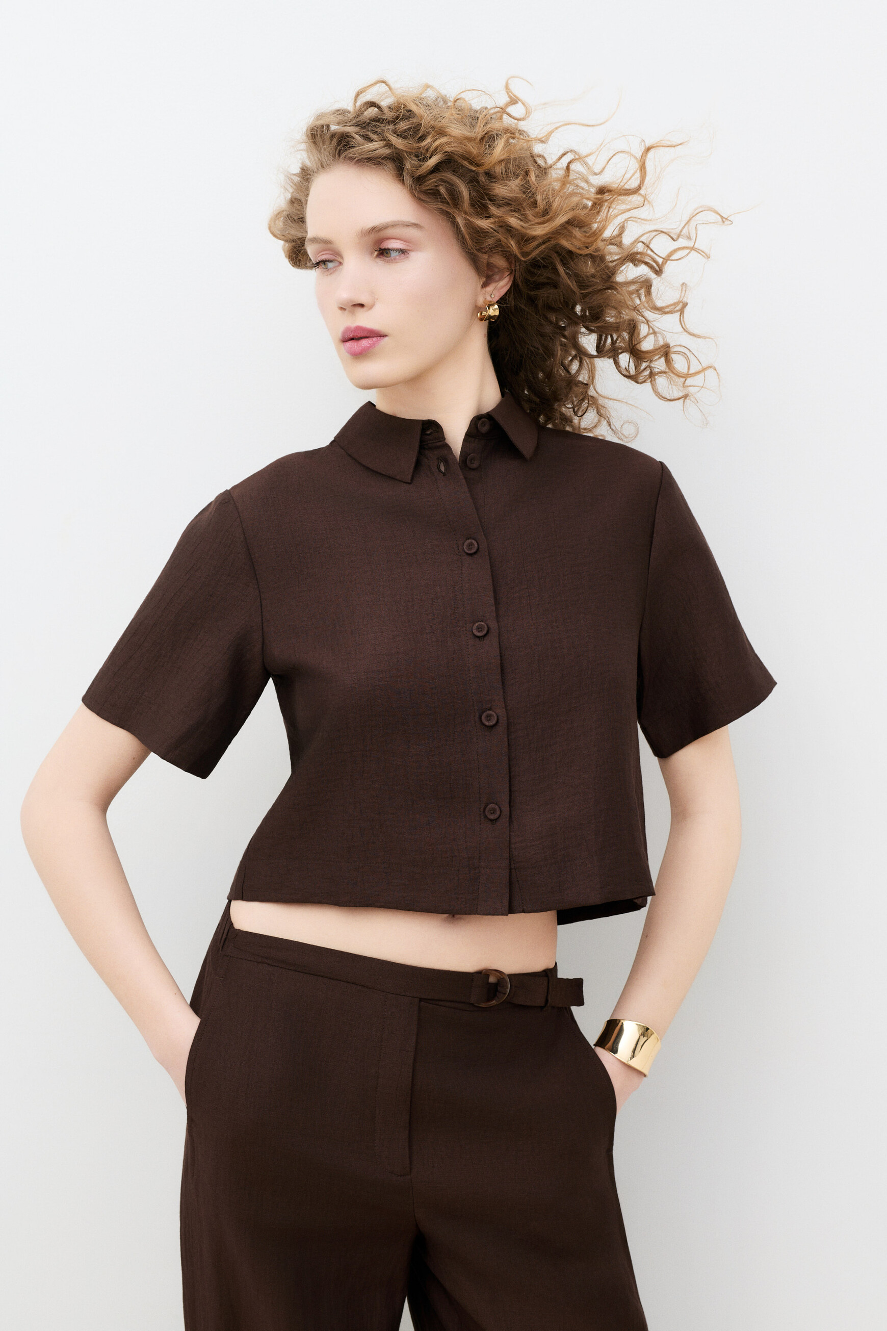 Broek Paradis marron fonc&eacute; vrouw