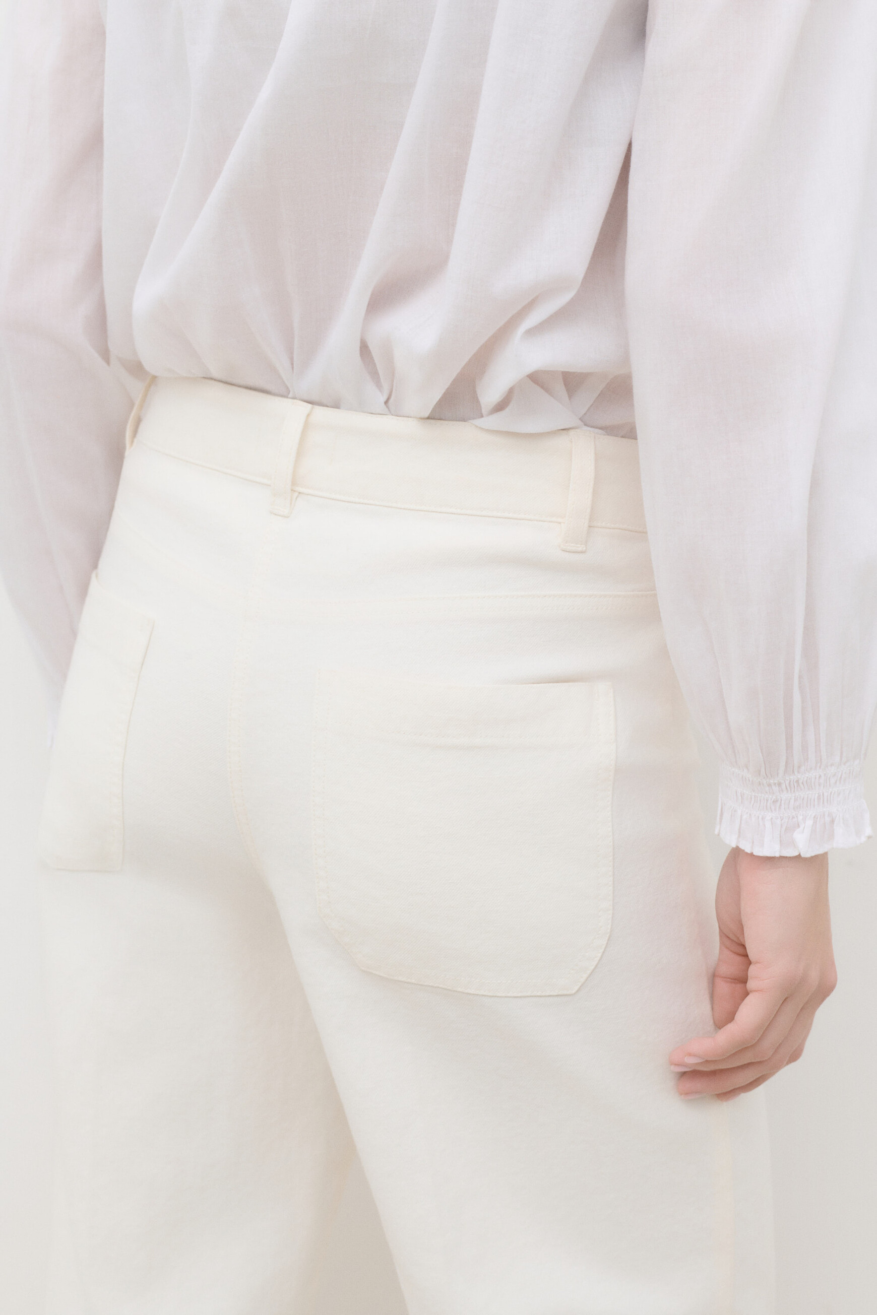 Pantalon Poeme ecru femme