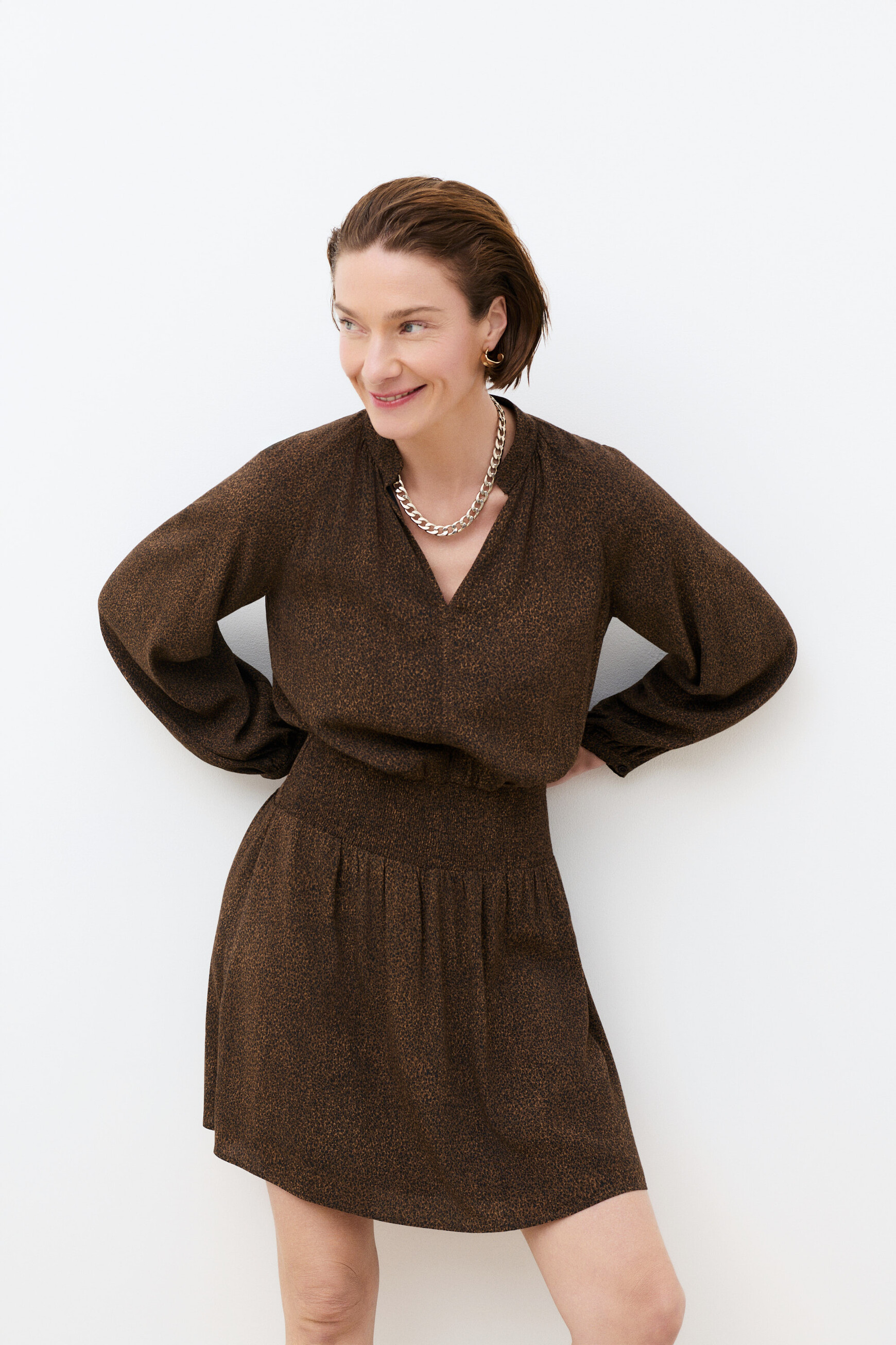 Jurk Rsylvia chocoladebruin vrouw
