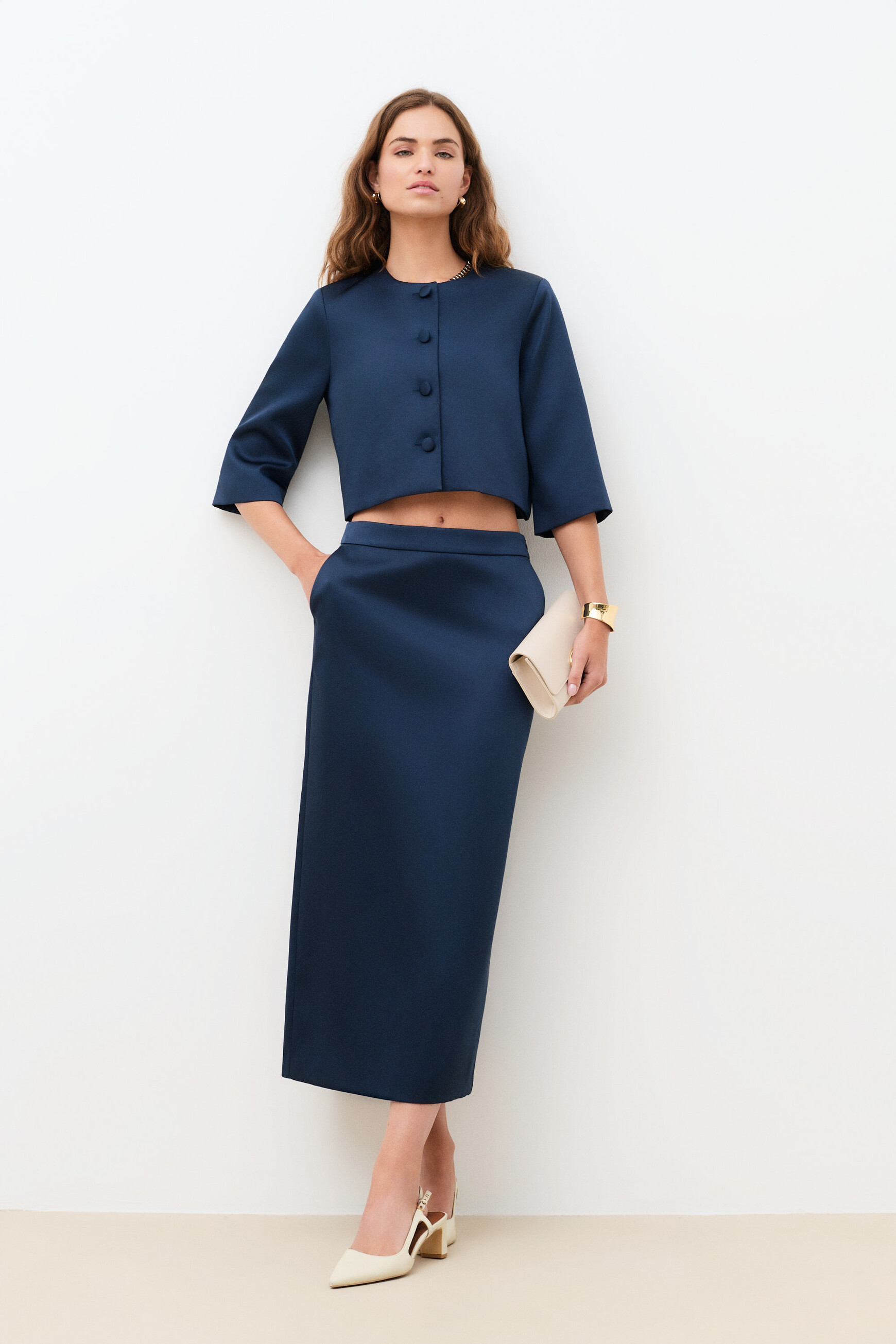 Jupe Javana2 bleu marine femme
