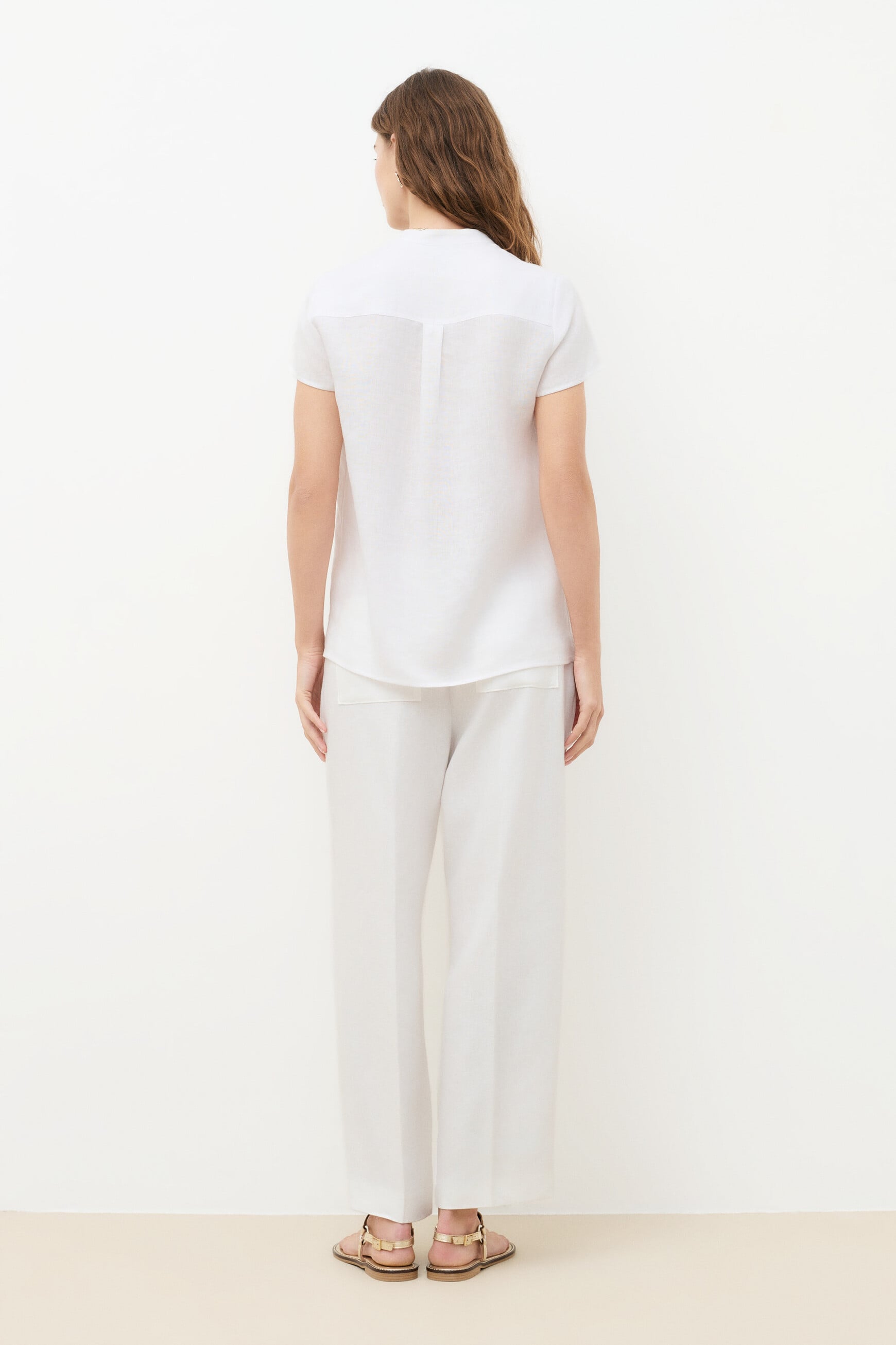 Bluse Kat 100 % Leinen weiss damen