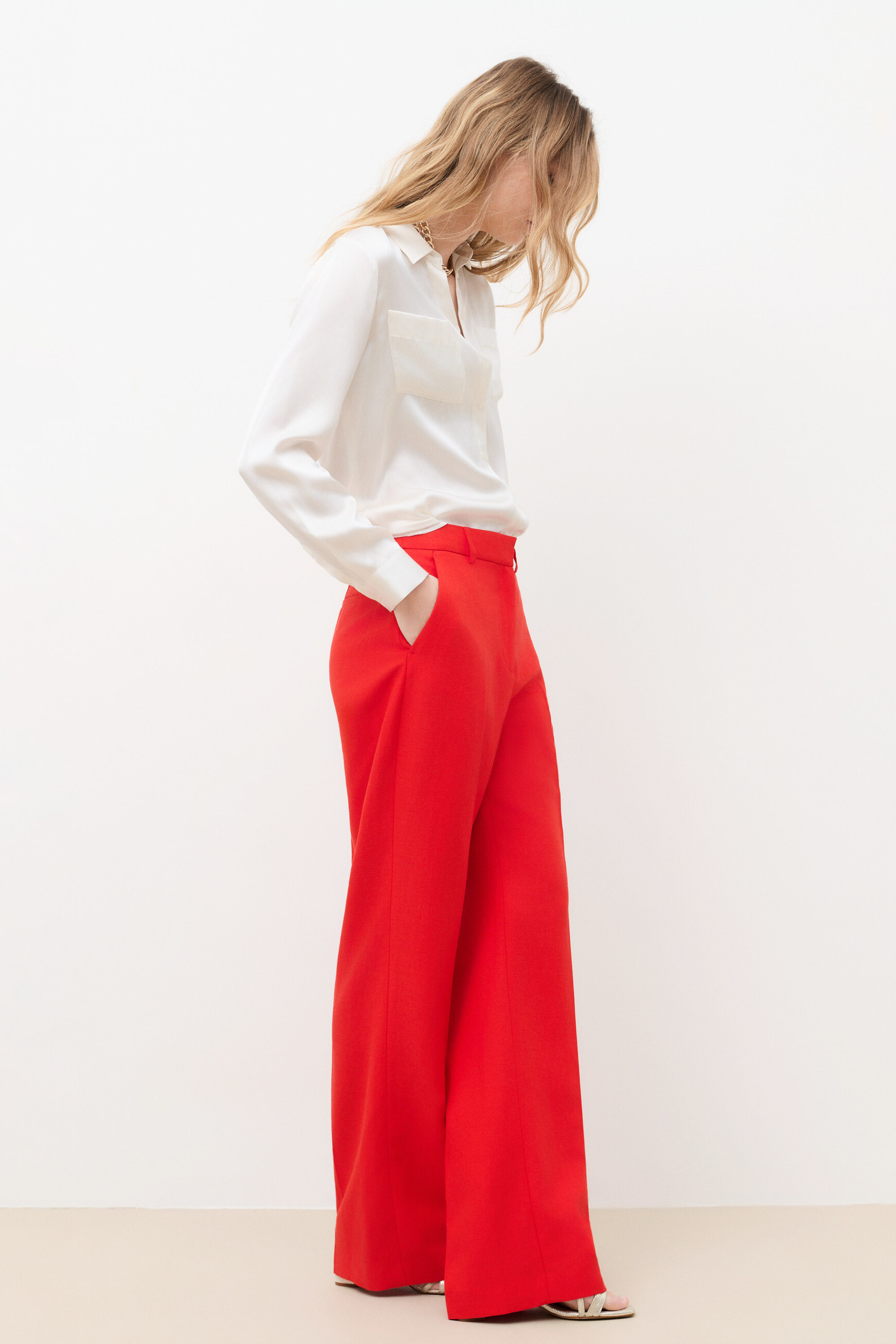 Pantal&oacute;n podium rojo mujer