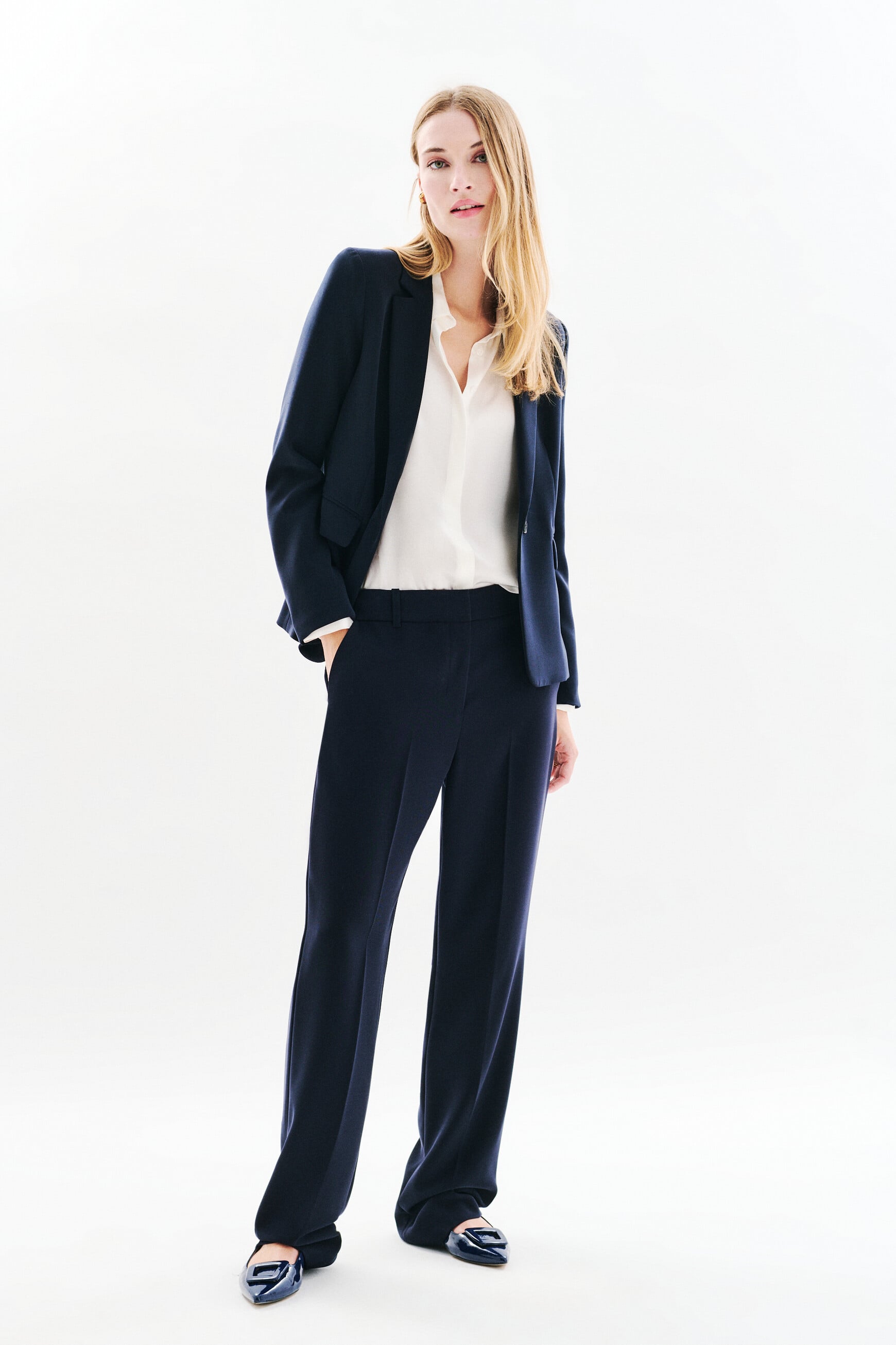 Pantalon pclement bleu marine femme