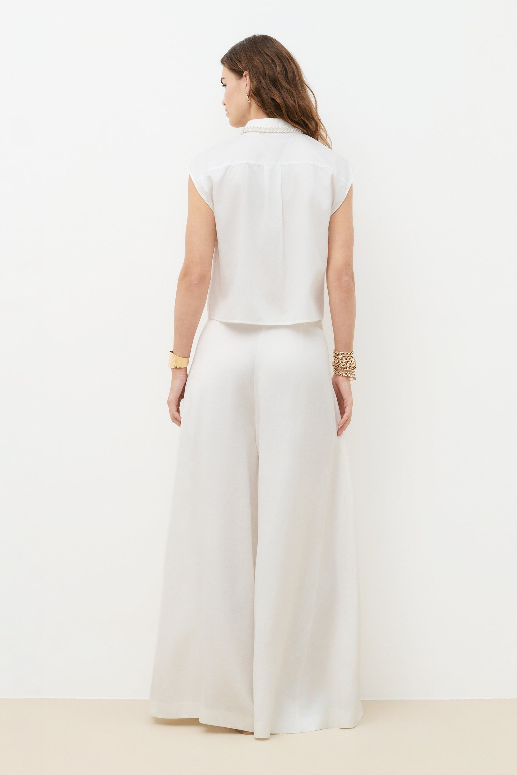 Pantaloni Partage ecru donna
