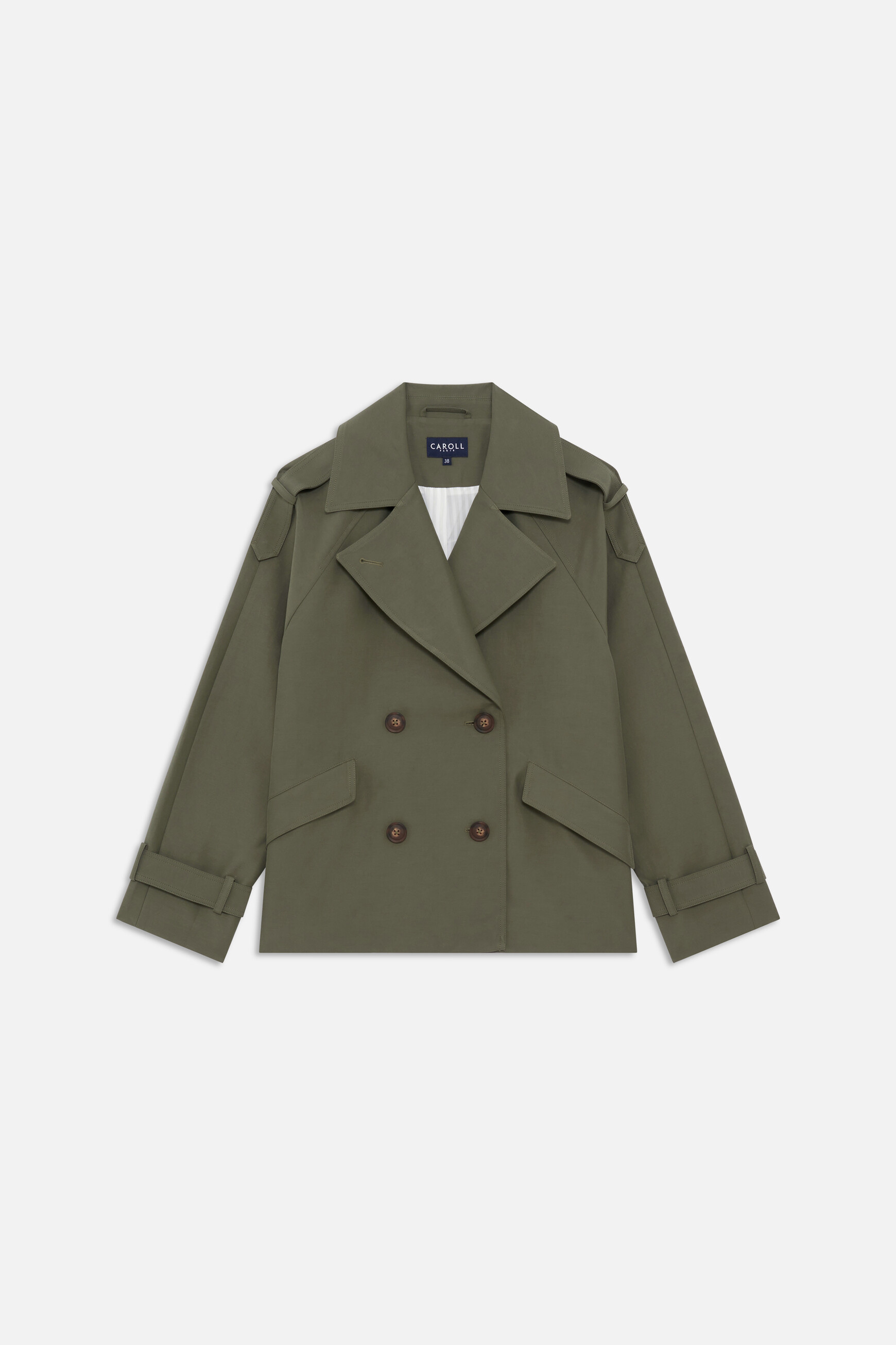 trench gourmand verde caqui mujer