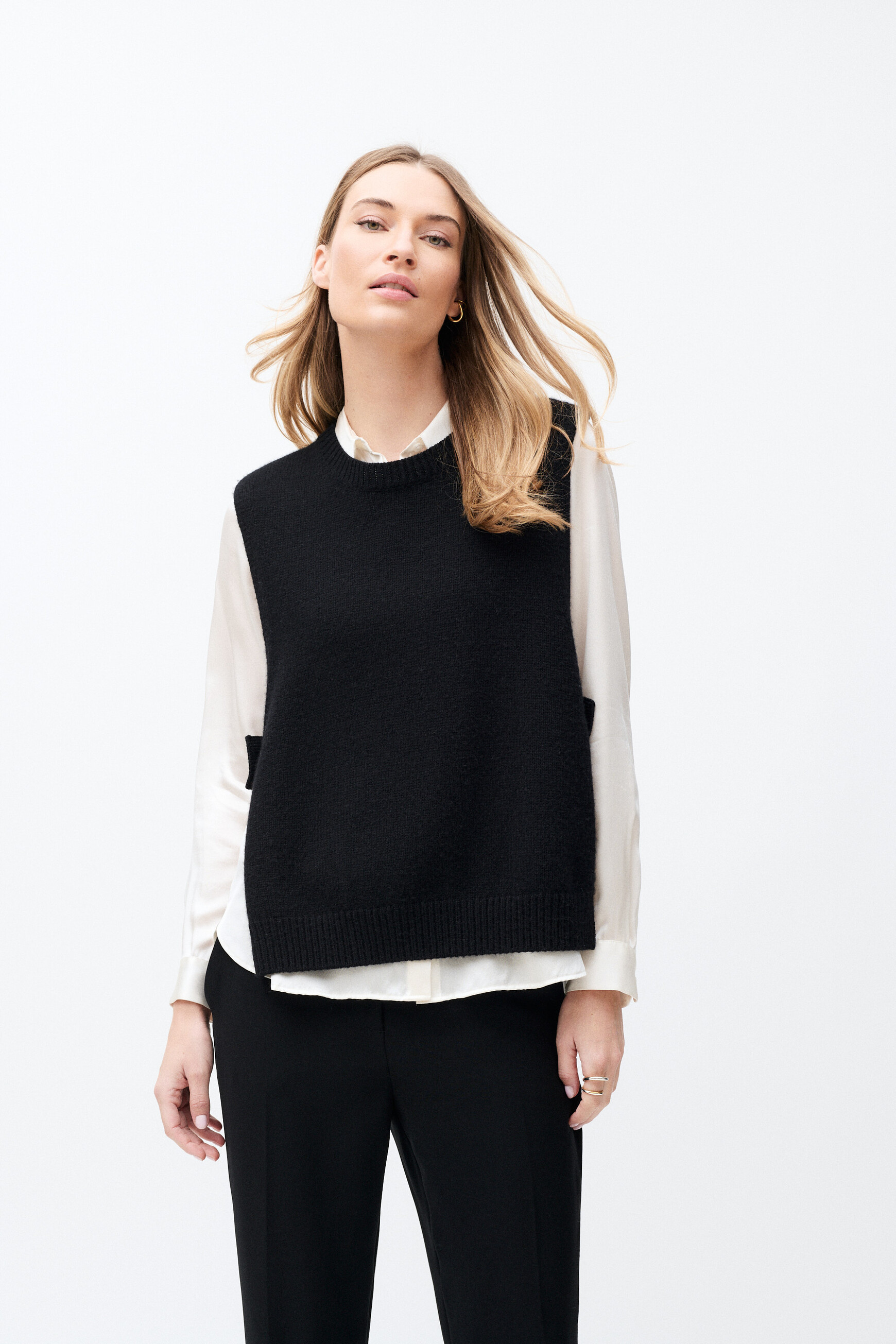 poncho hevy nero donna