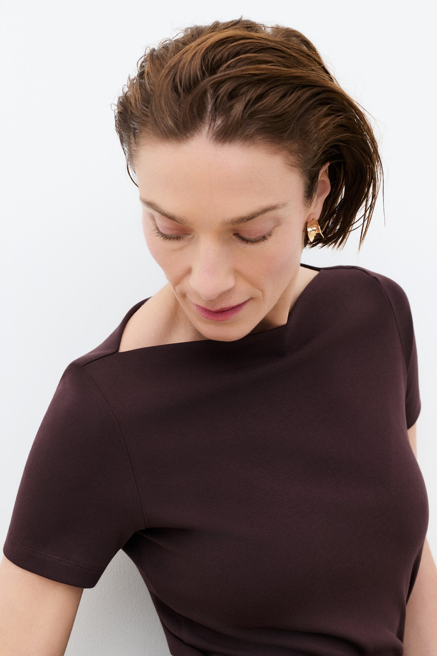T-shirt Tboat marron fonc&eacute; femme