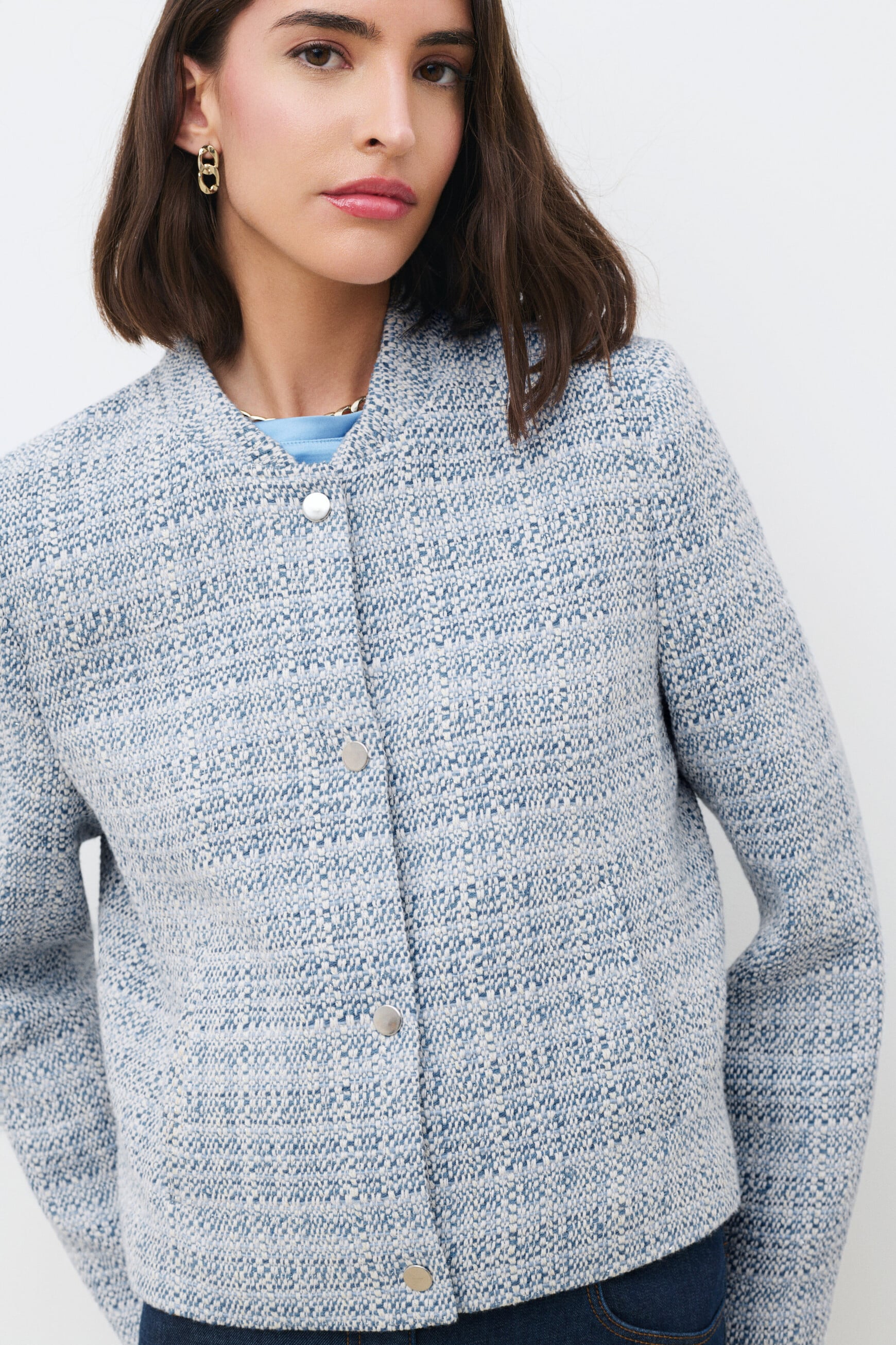 Veste Vienna Tweed bleu ciel femme