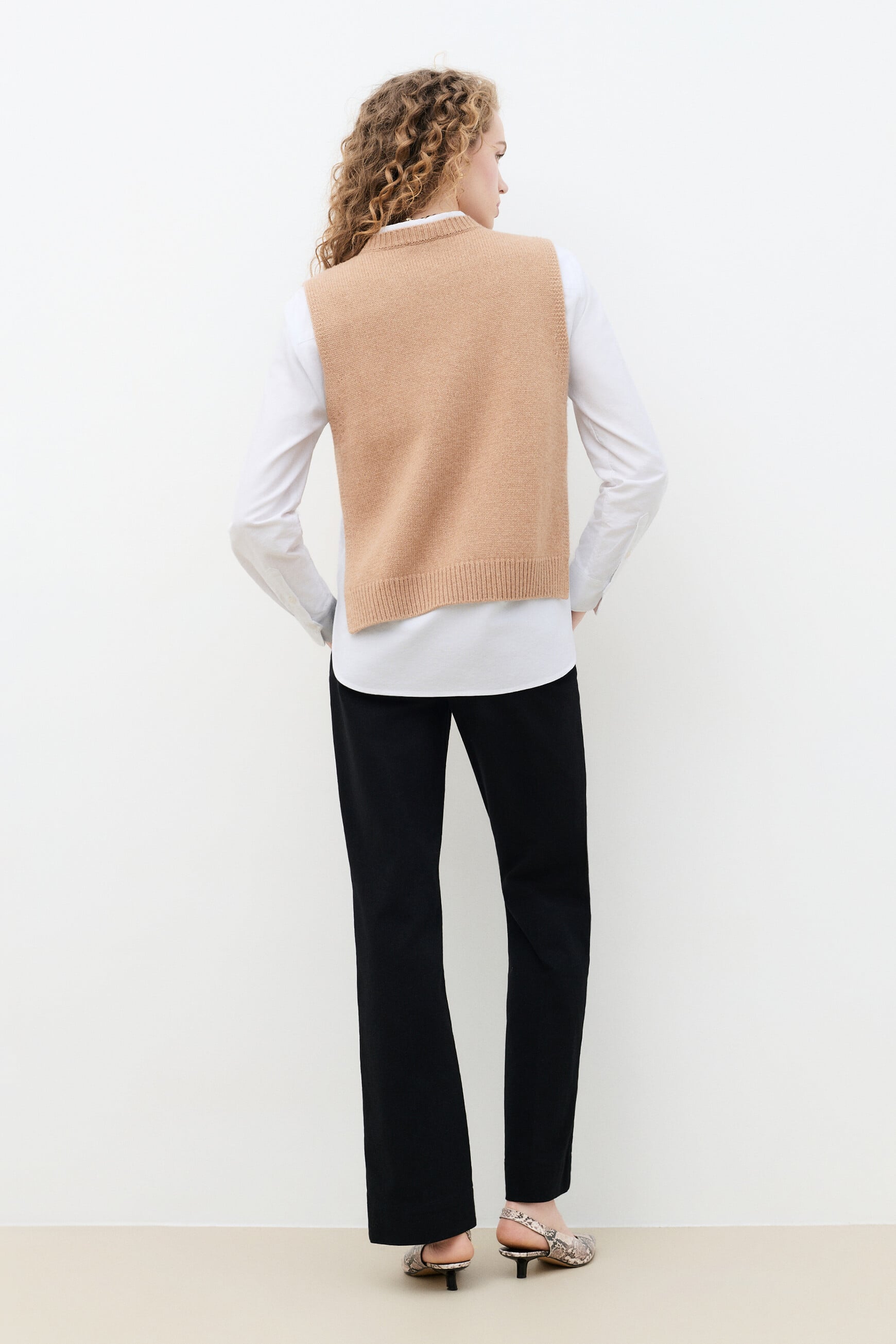 Poncho hevy camel femme