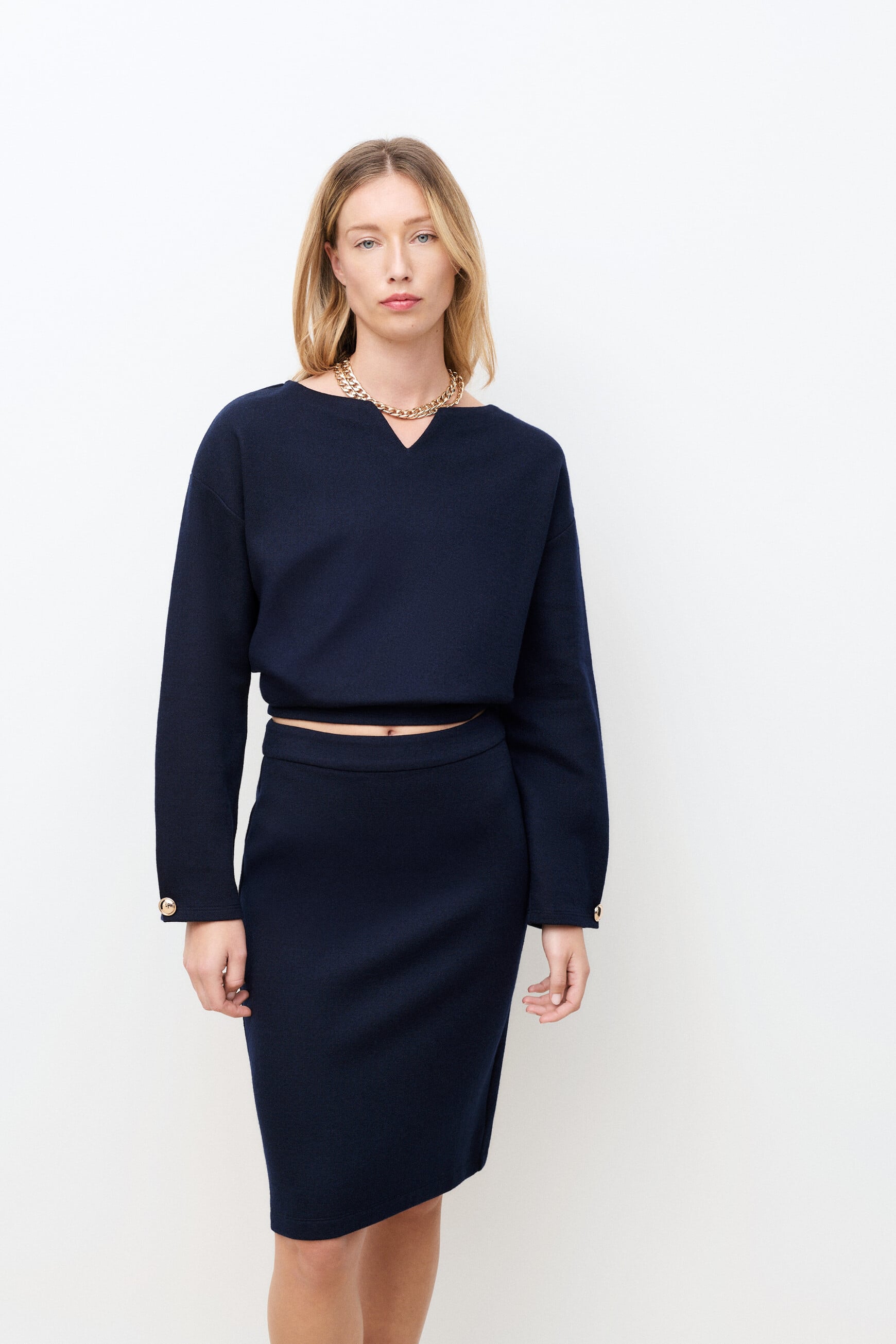 Rock Daphne marineblau damen