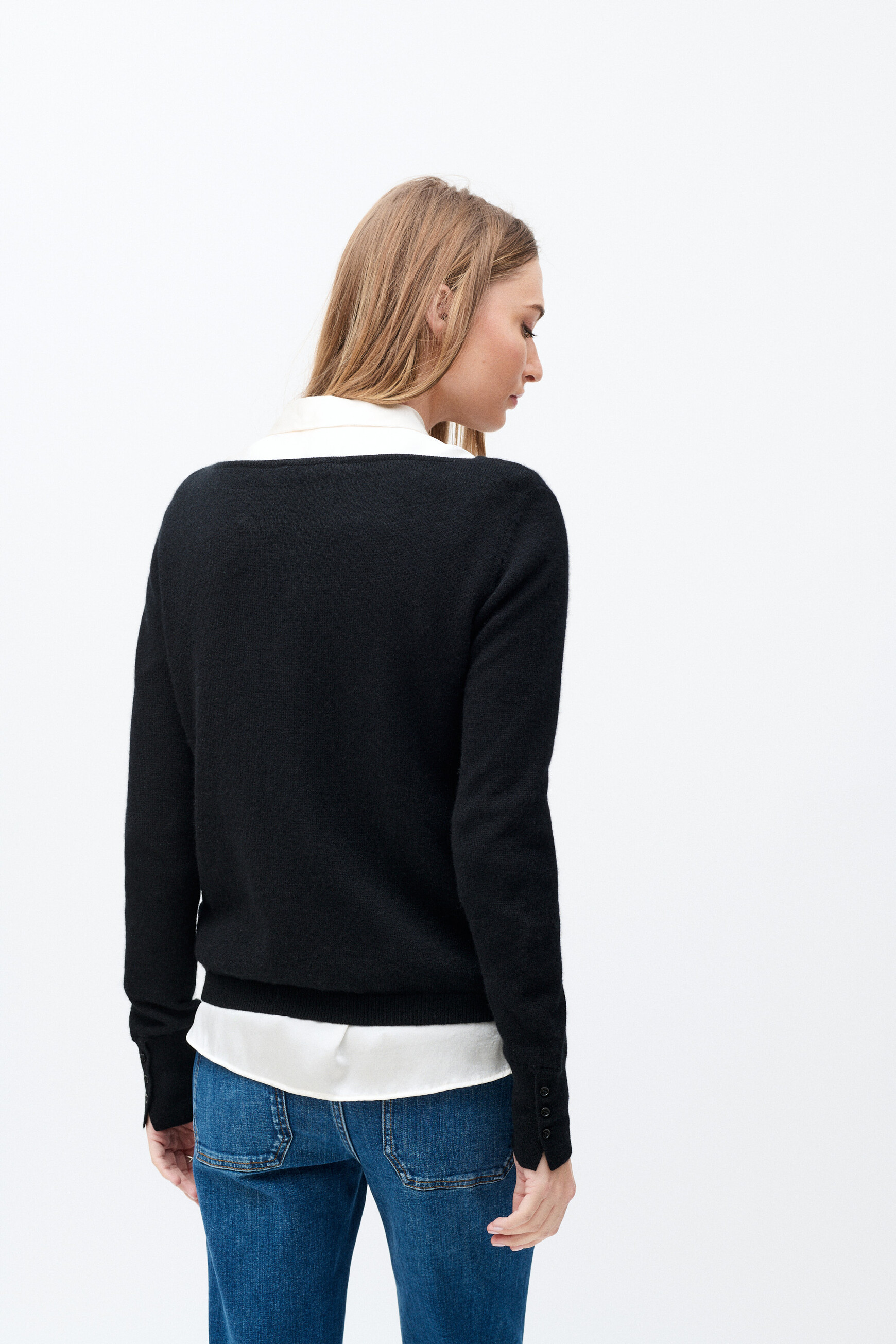 Mzoan Pullover 100% Kaschmir schwarz damen