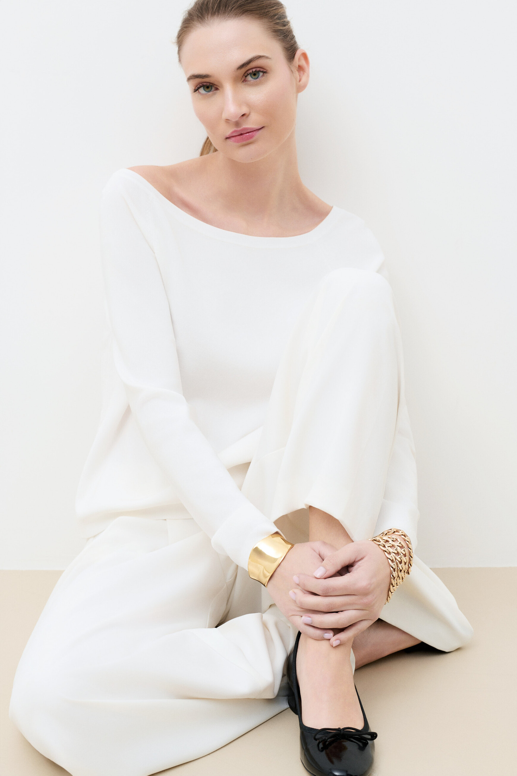 Pull Mtara ecru femme