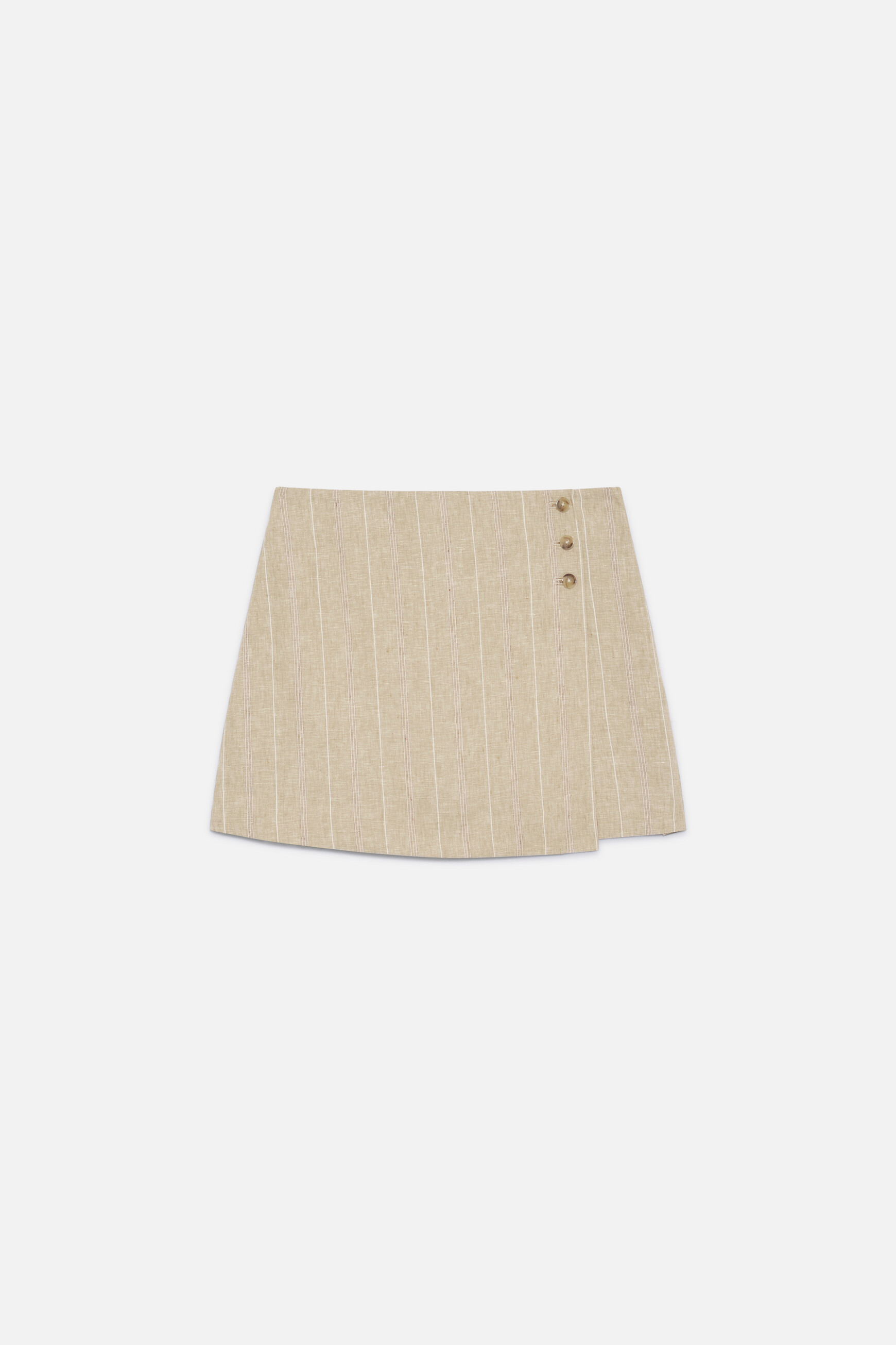 Jupe-short Partena Stripe 100% lin sable femme