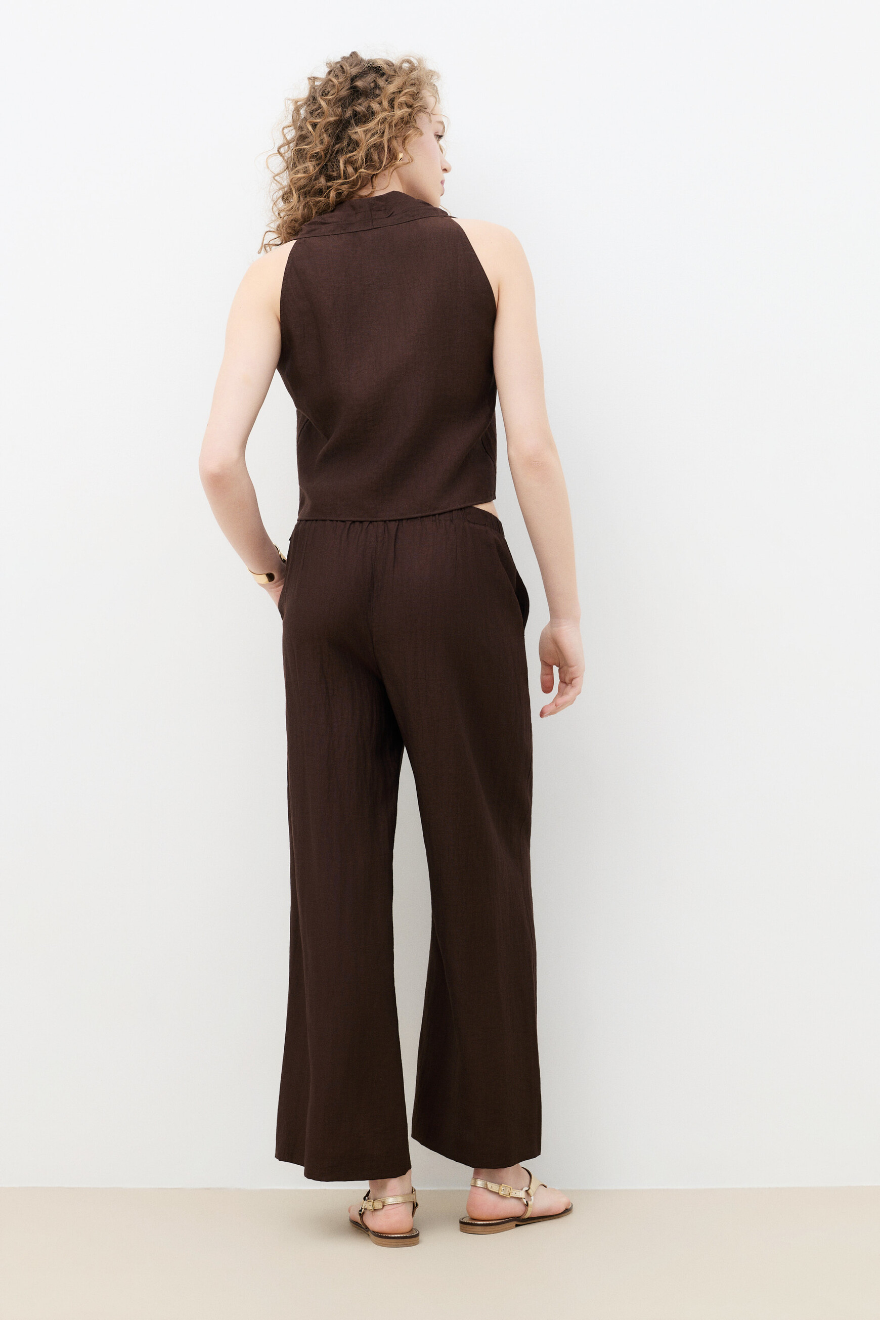 Blusa cristal2 marron fonc&eacute; mulher
