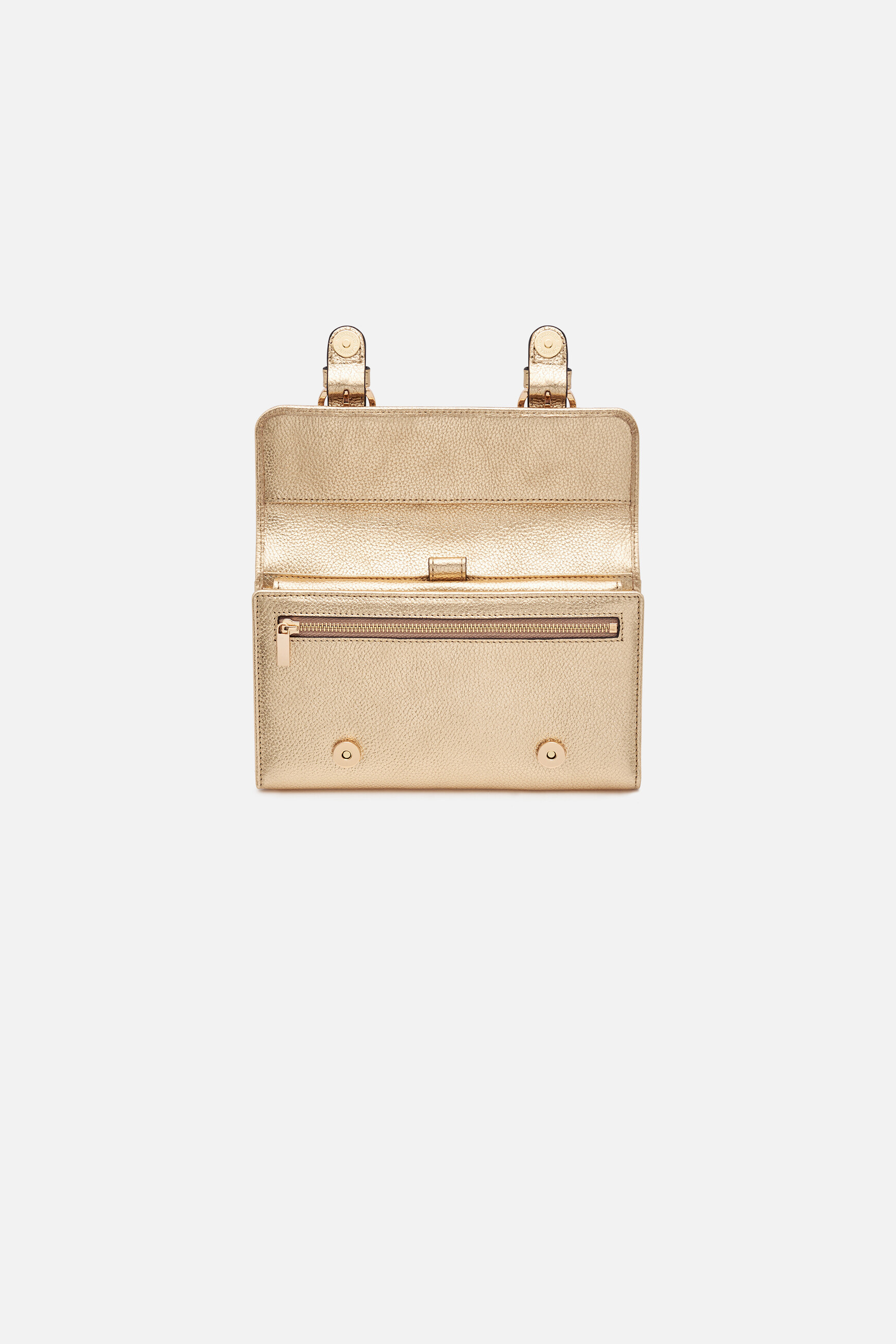 Thais wallet in natural leather gold woman