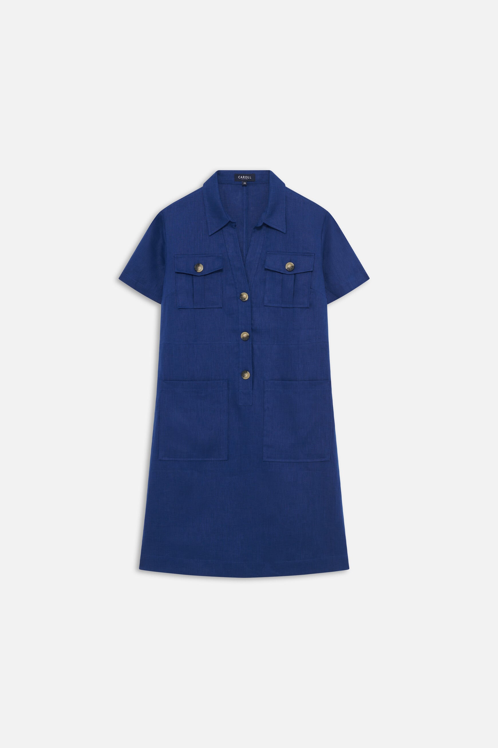 robe laure 100% lin bleu marine femme