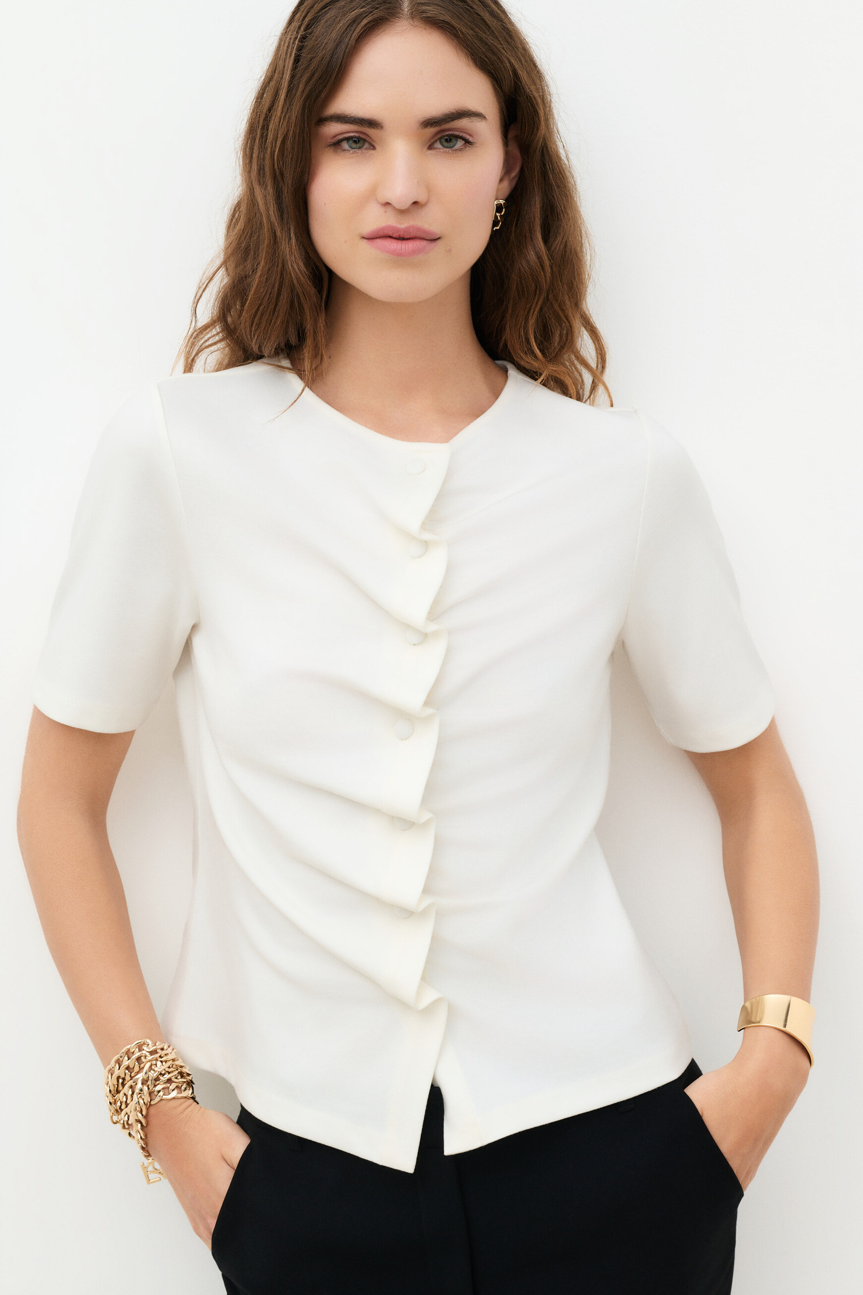 T-shirt Tlena ecru femme