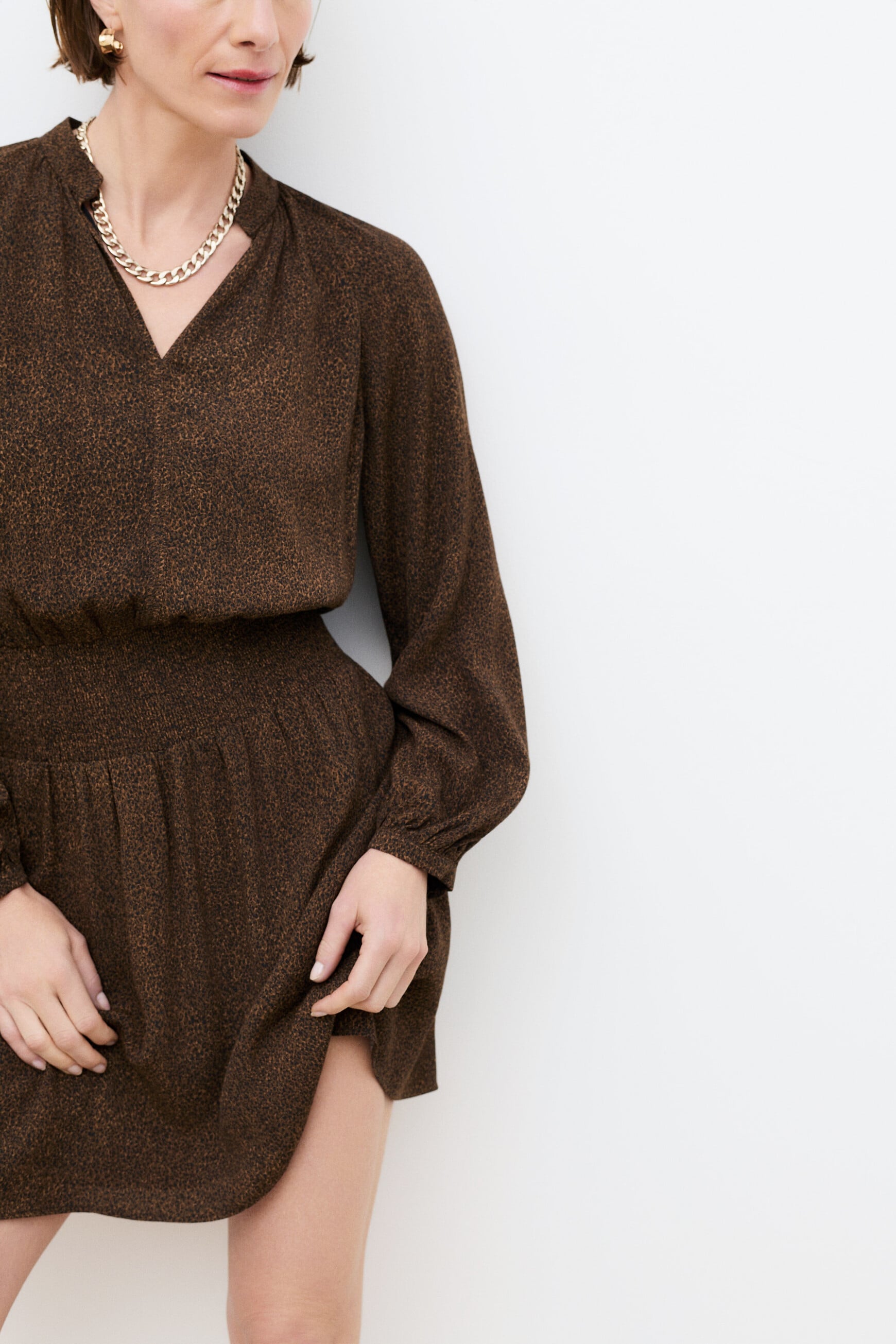 Jurk Rsylvia chocoladebruin vrouw