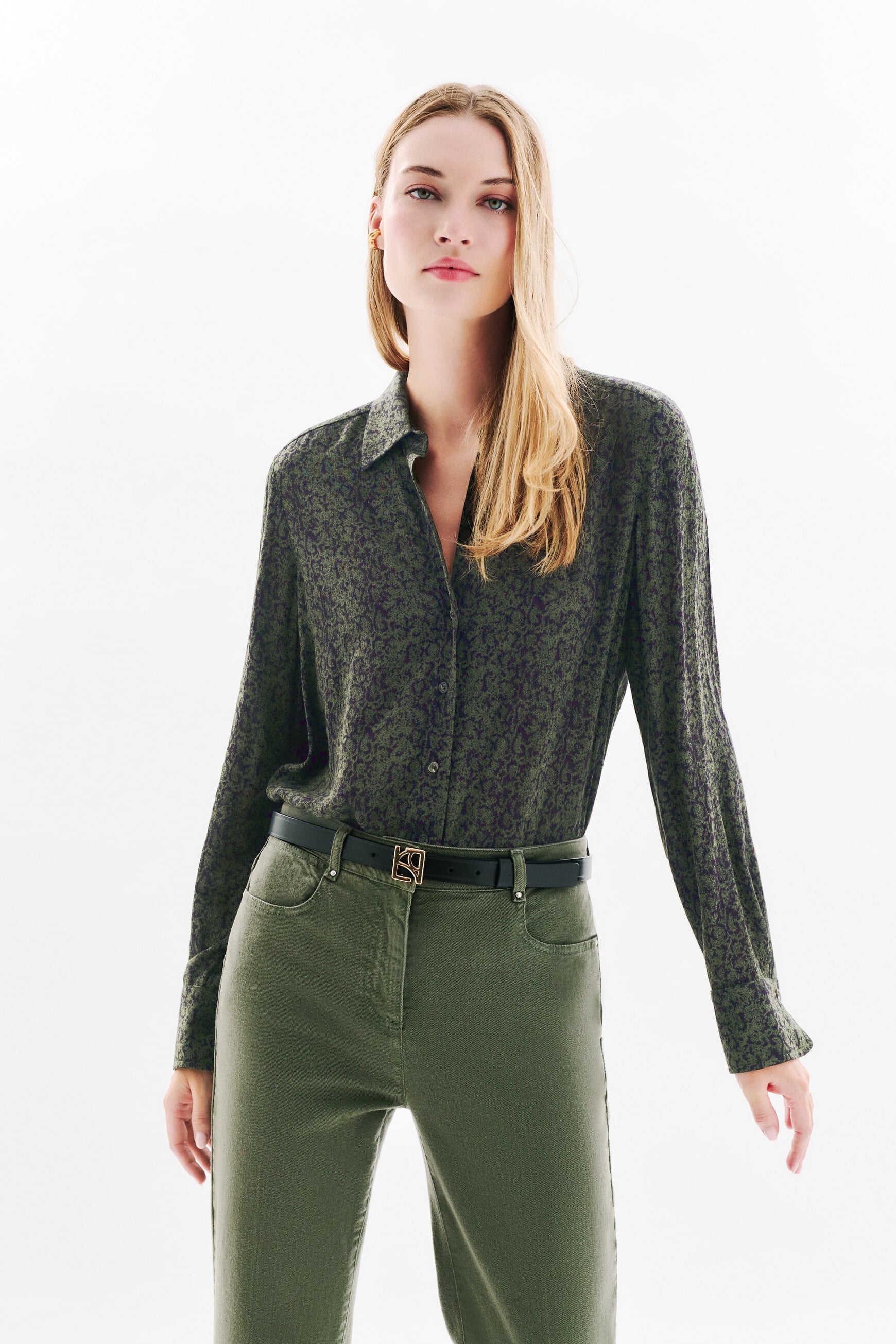Chemise Cleony vert kaki femme