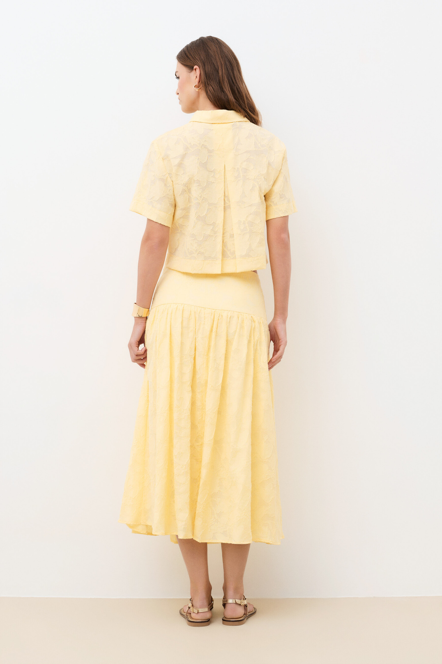 Chemise Corine jaune pastel femme
