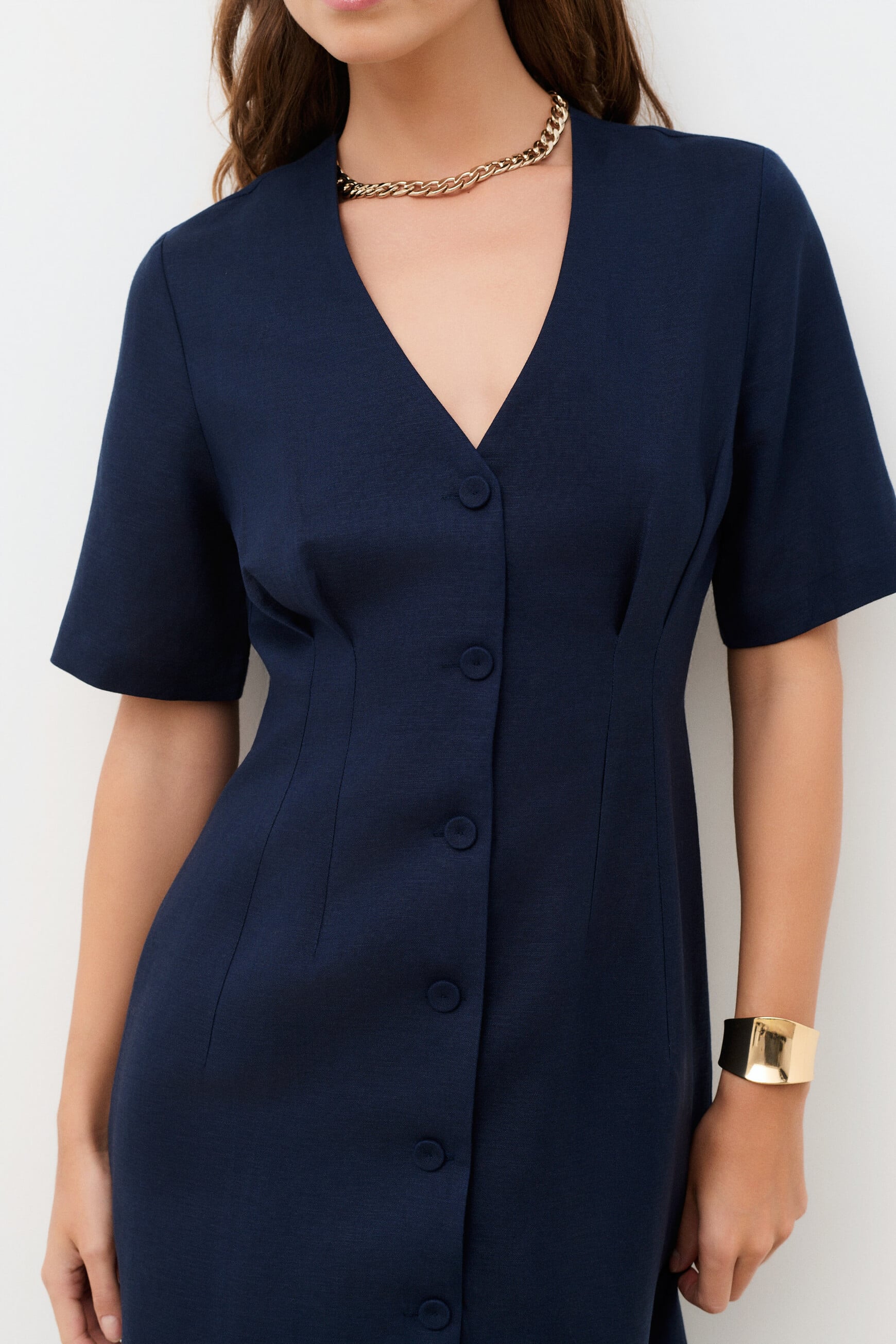 Vestido Rosaria azul-marinho mulher