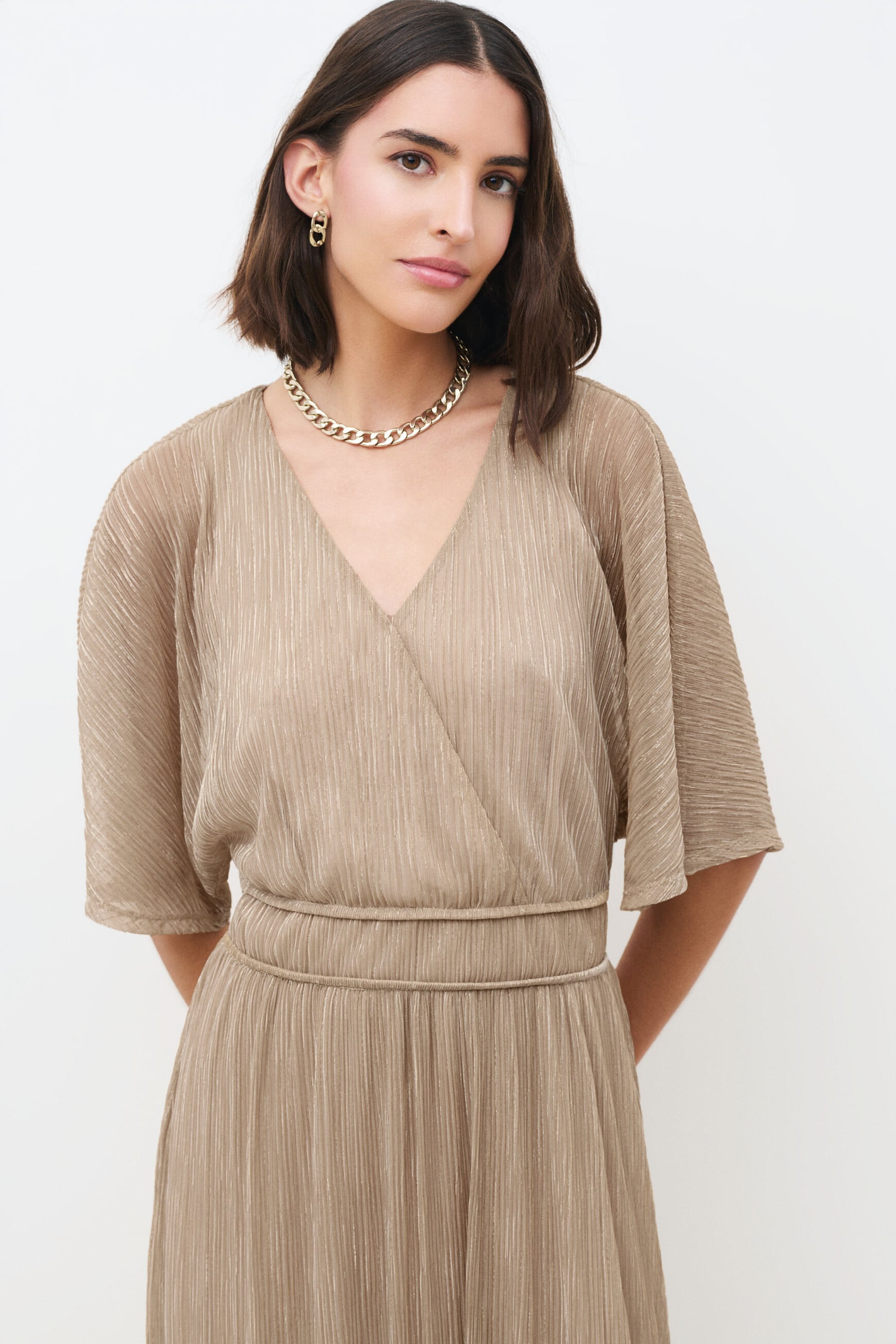 Robe Rshano couleur or femme
