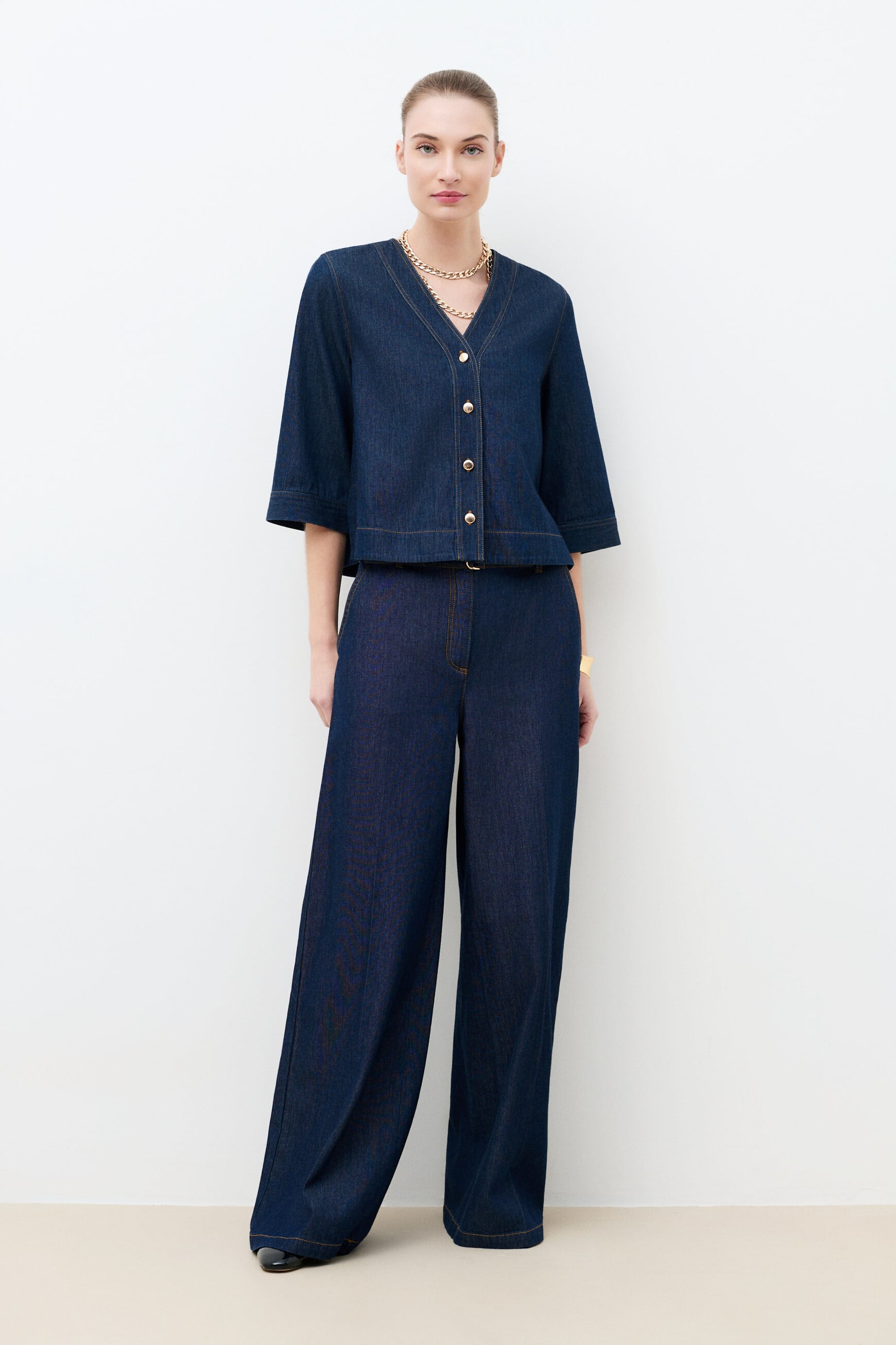 Broek Palomadenim denim double stone vrouw