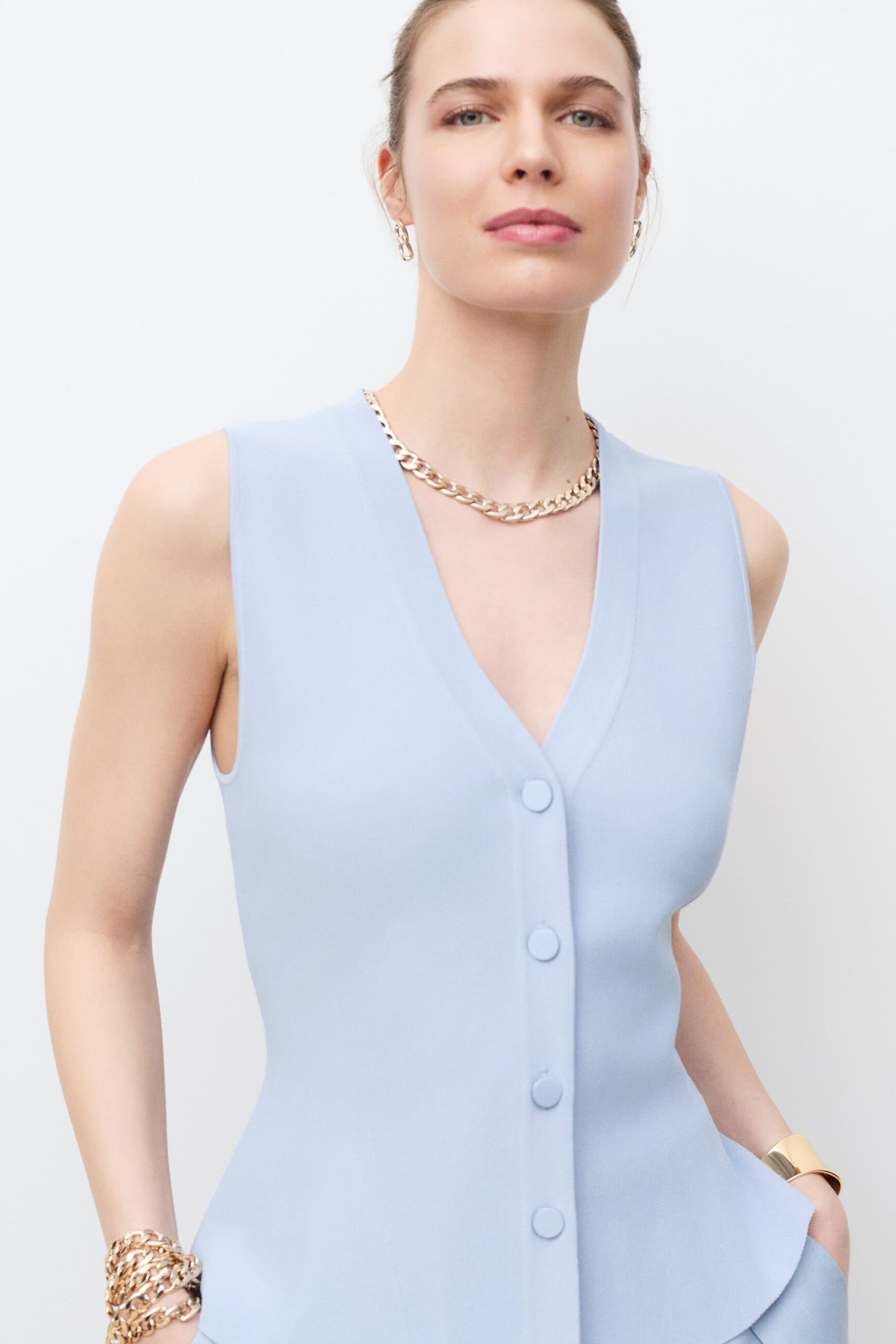 Cardigan Davina bleu clair femme
