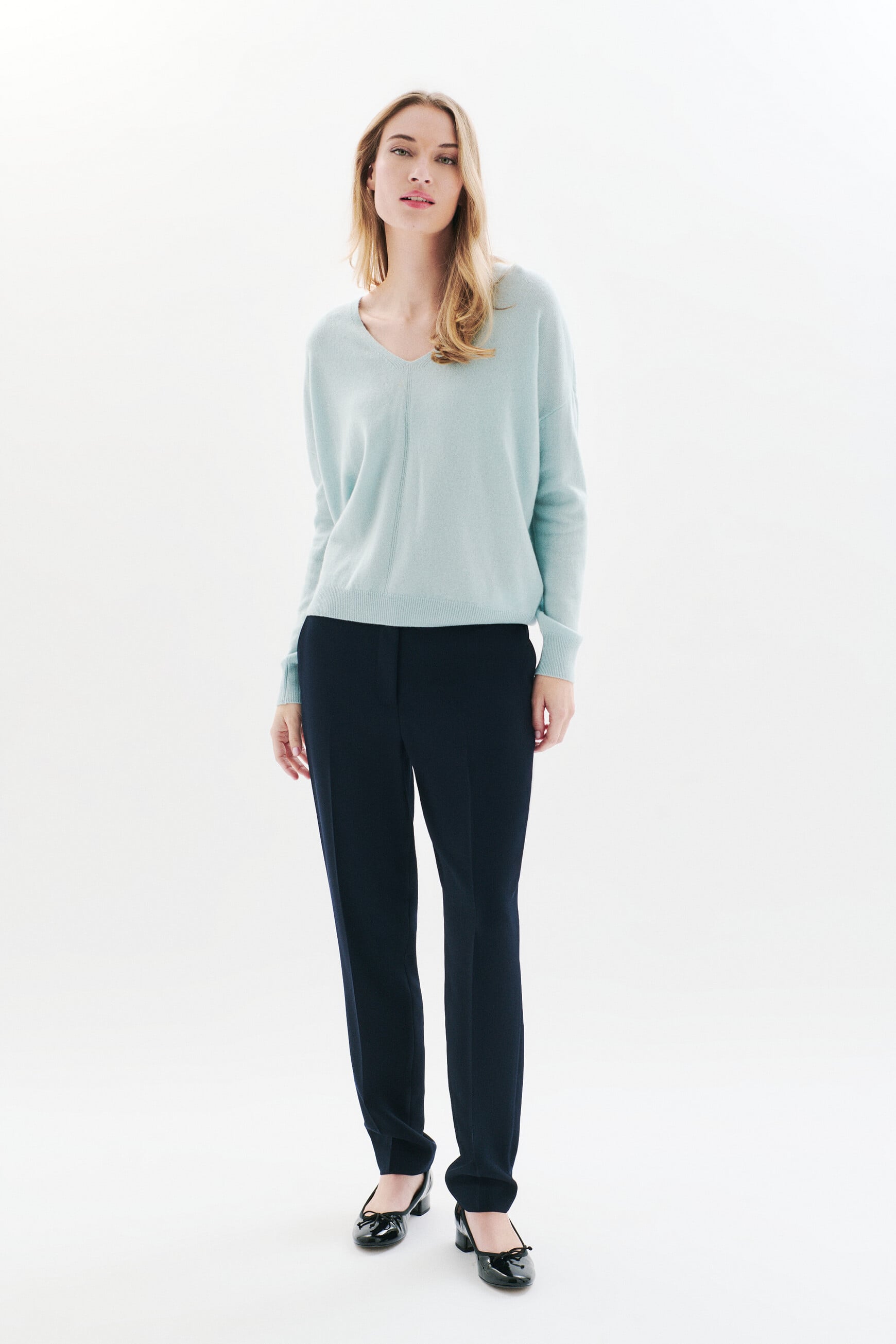 Mthelmina 100% cashmere sweater blue-grey woman