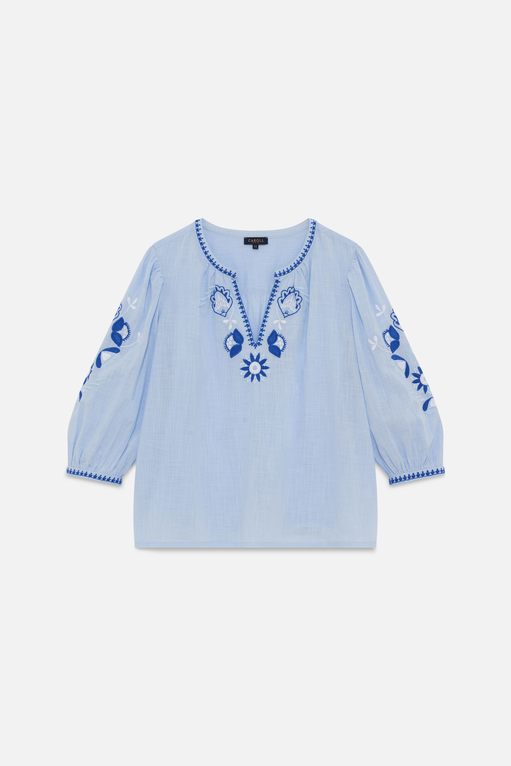 Camisa Cangelina azul c&eacute;u mulher