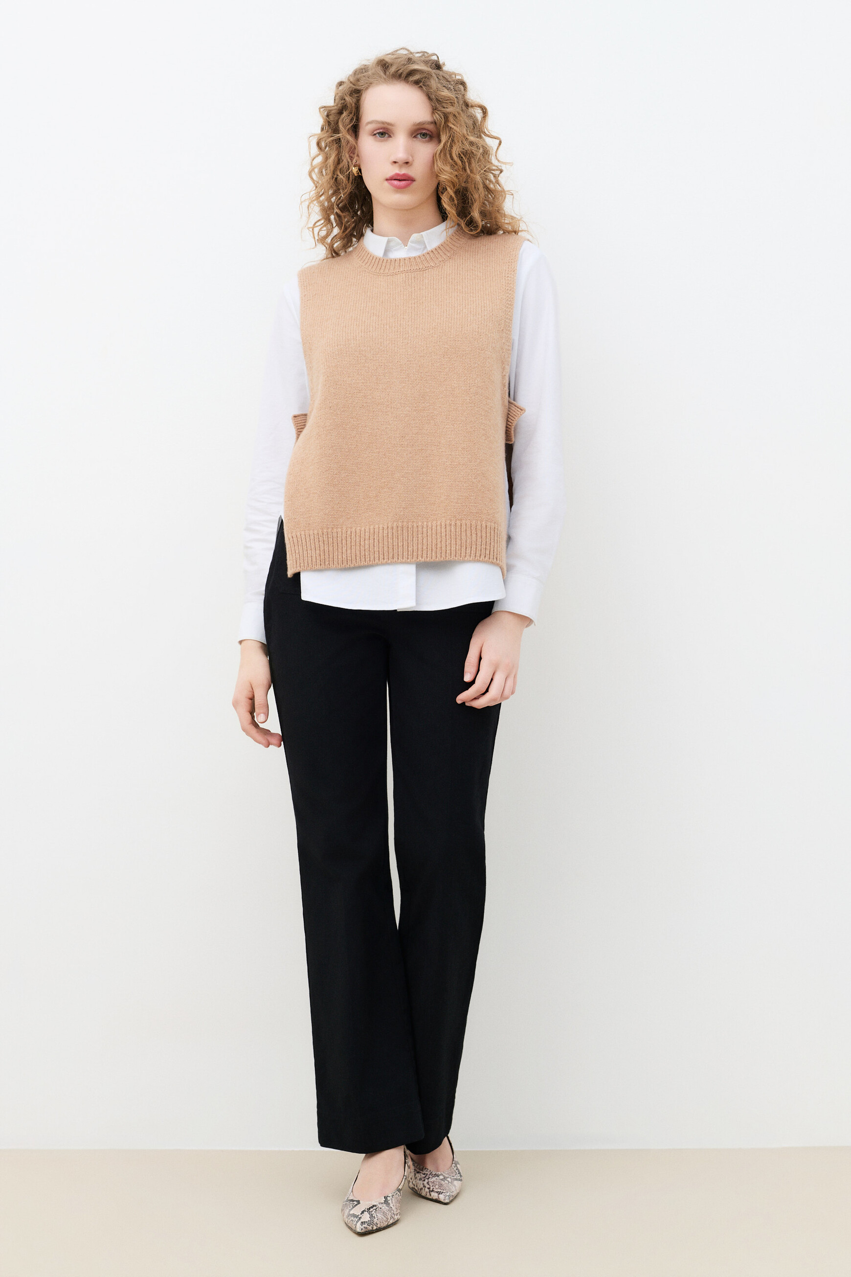 Poncho hevy camel femme